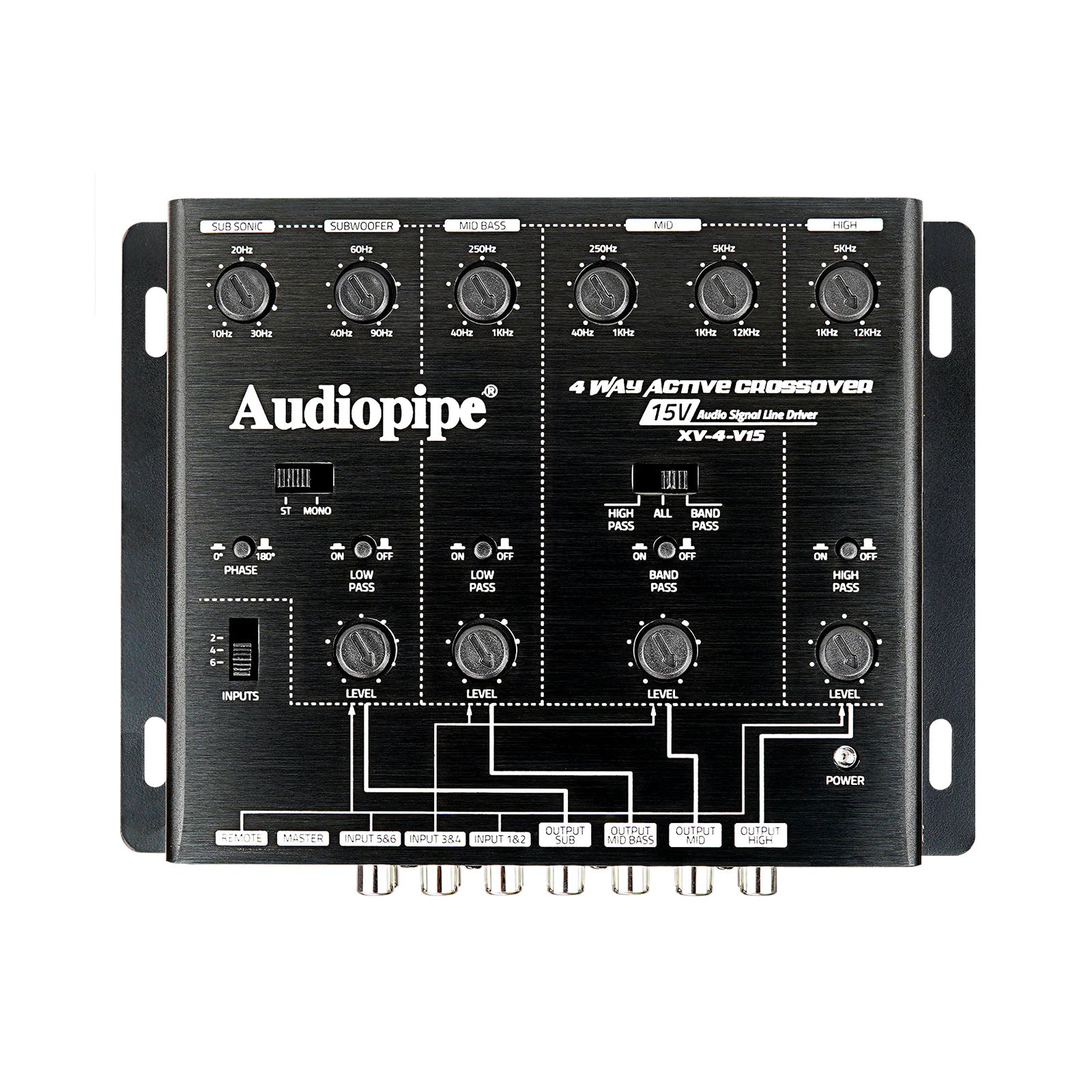 4-Way Active Crossover Audio System (XV-4-V15) - Perfect for Car Audio, Home Theater & Professional Studio Setup