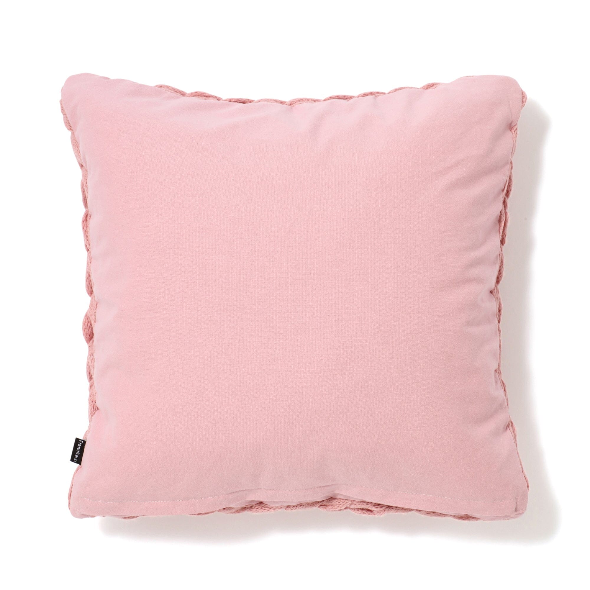 Chunky Knit Cushion Cover 18x18 Inches Pink - Soft Boho Pillow Case for Sofa, Bed, Living Room Decor