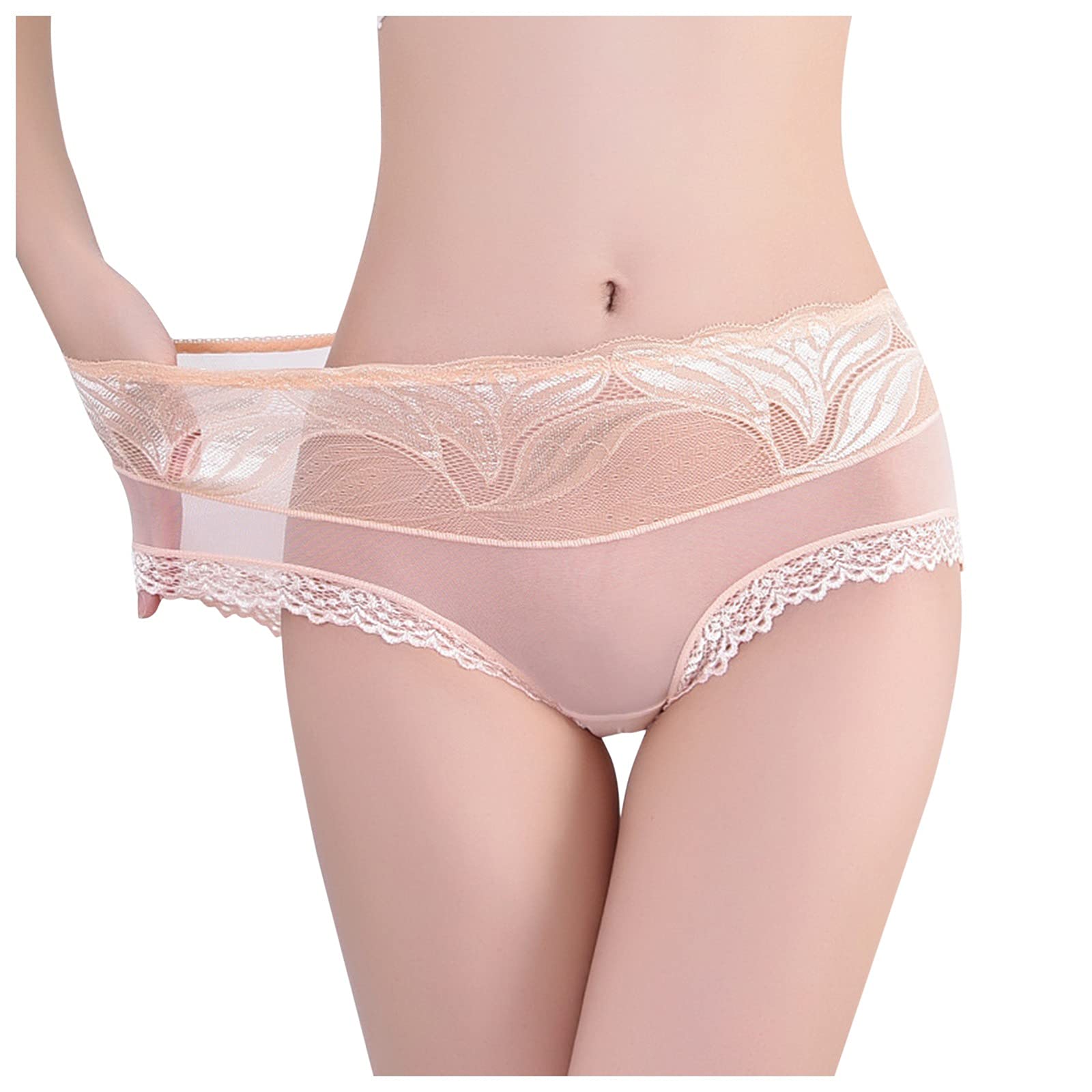 Sexy Women's Soft Cotton Lace Underwear - Breathable Mesh Transparent Panties with Traceless Design for Comfort & Sensuality | Perfect for Date Nights, Lingerie Sets, and Everyday Wear