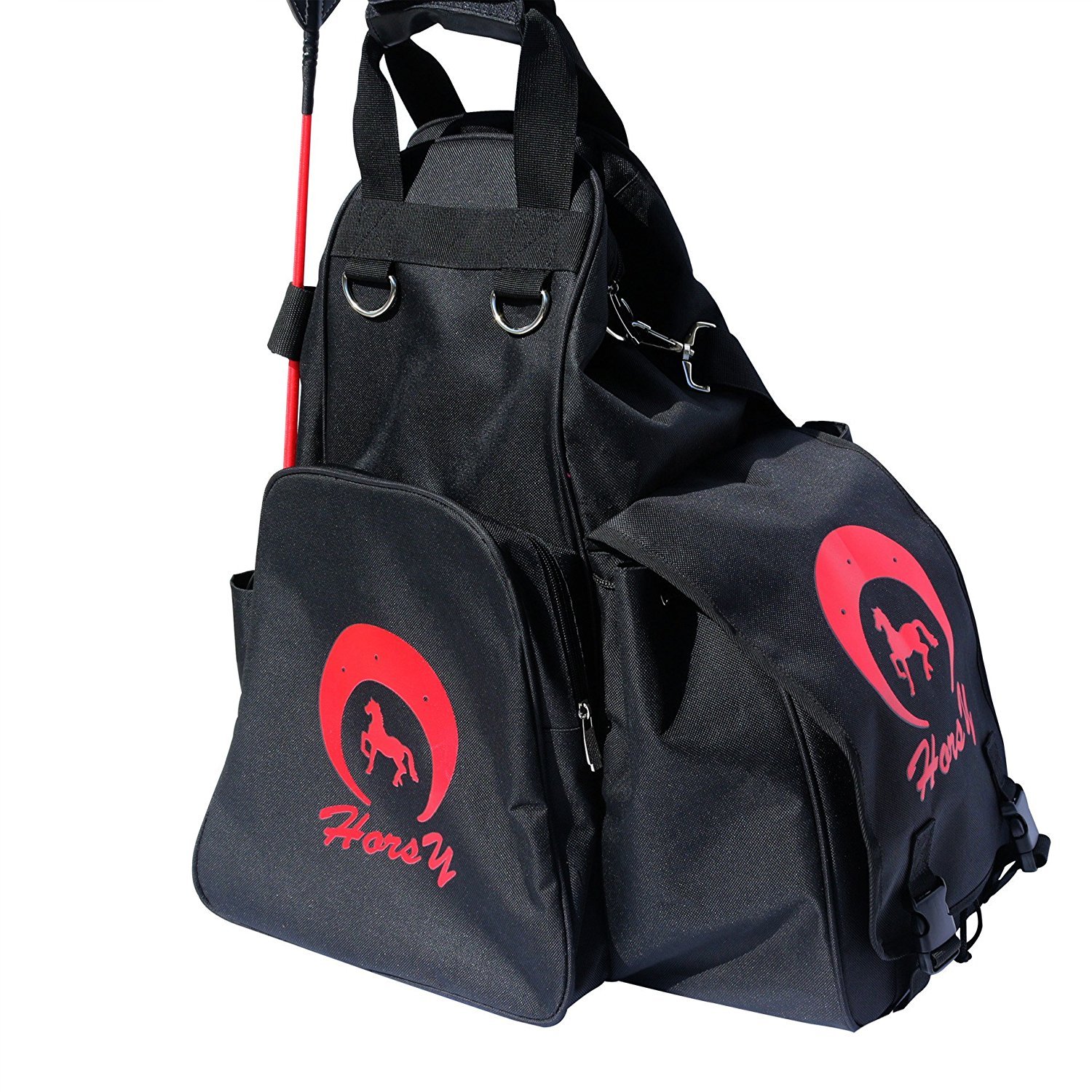 Equestrian Riding Boots & Helmet Carry Bag - Waterproof Horse Riding Gear Backpack with Multiple Compartments & Pockets for Equestrian Sports, Horse Shows & Stable Storage