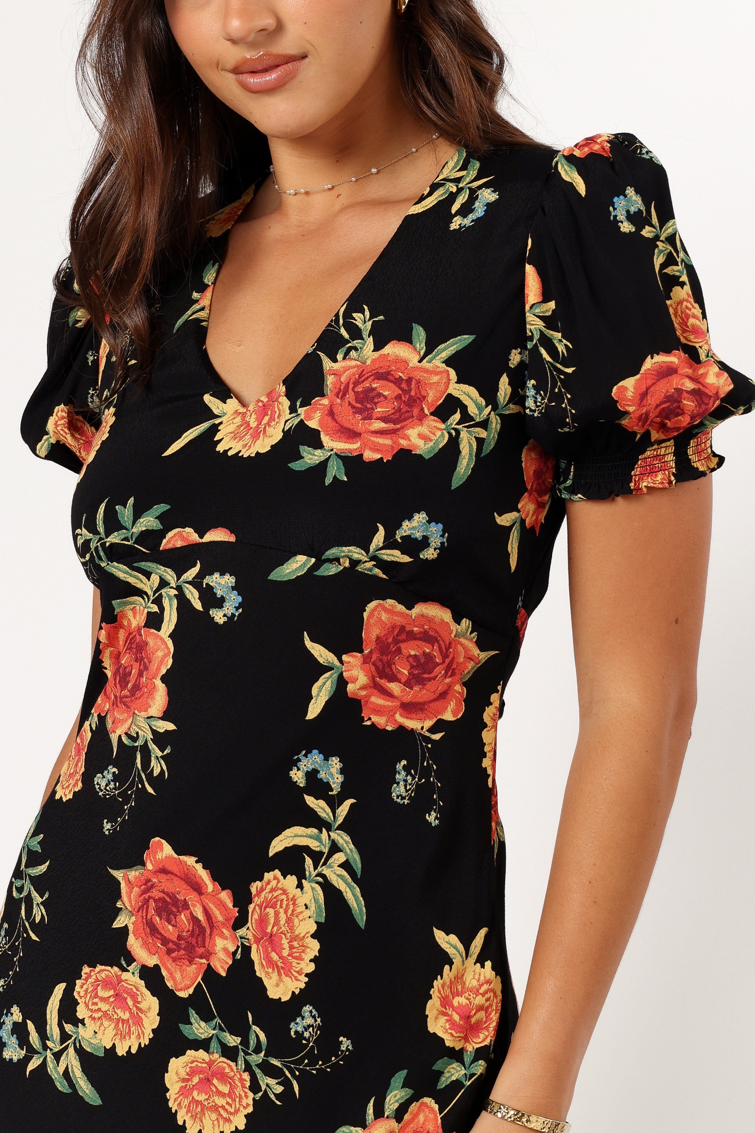 Christine Midi Dress - Floral Print Summer Dress for Women | Sunset Floral Pattern | Casual & Party Wear | Perfect for Beach, Vacation & Date Nights