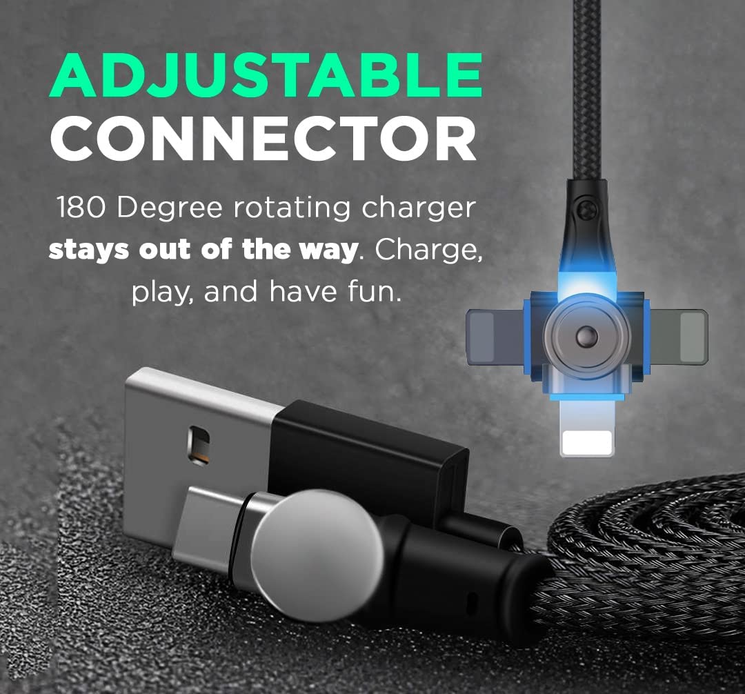 Fast Charging Rotatable Micro-USB Charger Head - 360° Swivel Design for Cars, Home & Office - Quick Charge Compatible with Android Phones, Tablets & More