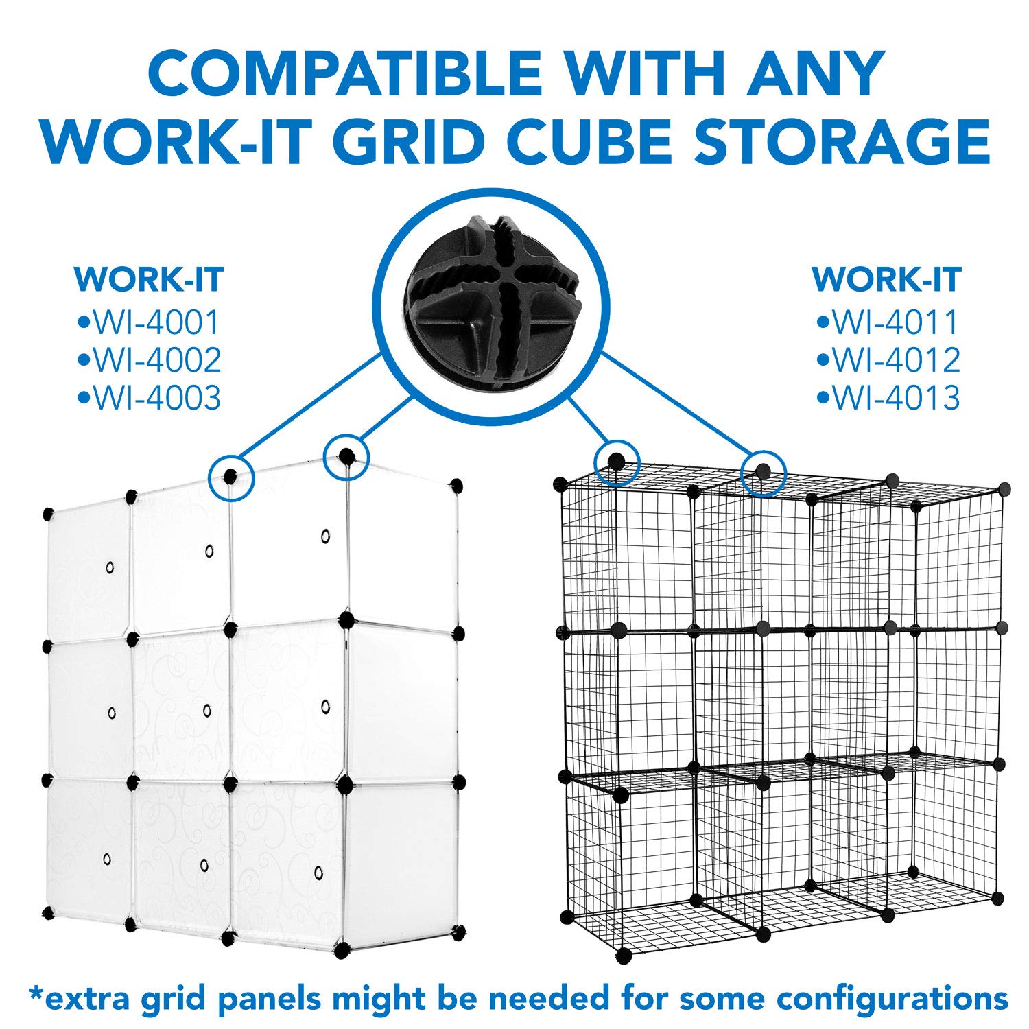 24-Piece Black Storage Cube Connectors for Modular Organizers - Fits 0.16