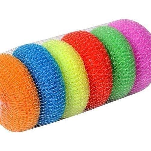 GoldenNest Plastic Bath Scrubber Sponge Pouf - Exfoliating Body Scrubber & Round Loofah for Shower | Gentle Skin Cleansing & Massage for Men & Women | Perfect for Daily Bathing, Spa & Exfoliation | Ideal for Sensitive Skin & Back Scrubbing in Bathroom Routine
