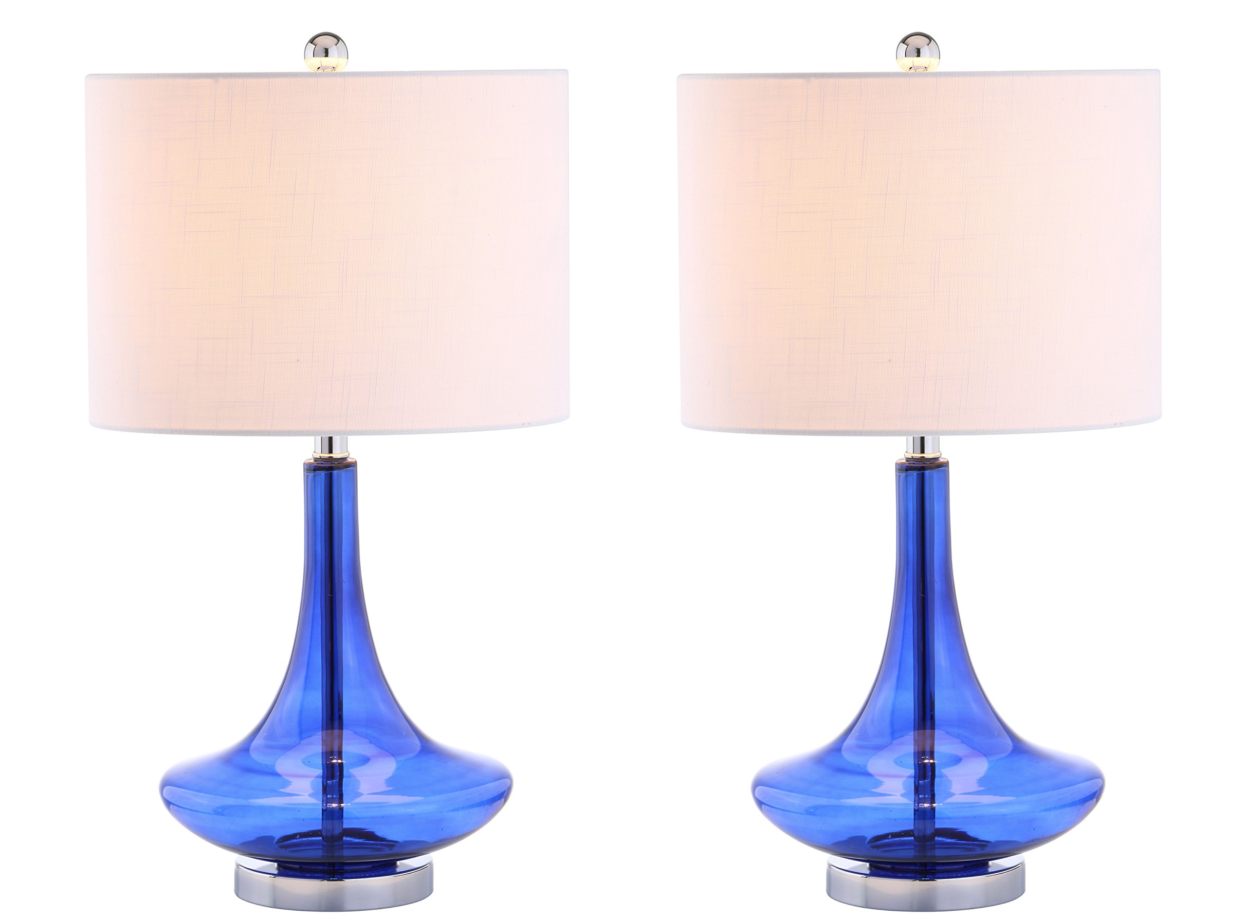 JONATHAN Y JYL1081D-SET2 Set of 2 Modern Glass Teardrop LED Table Lamps - 25.5
