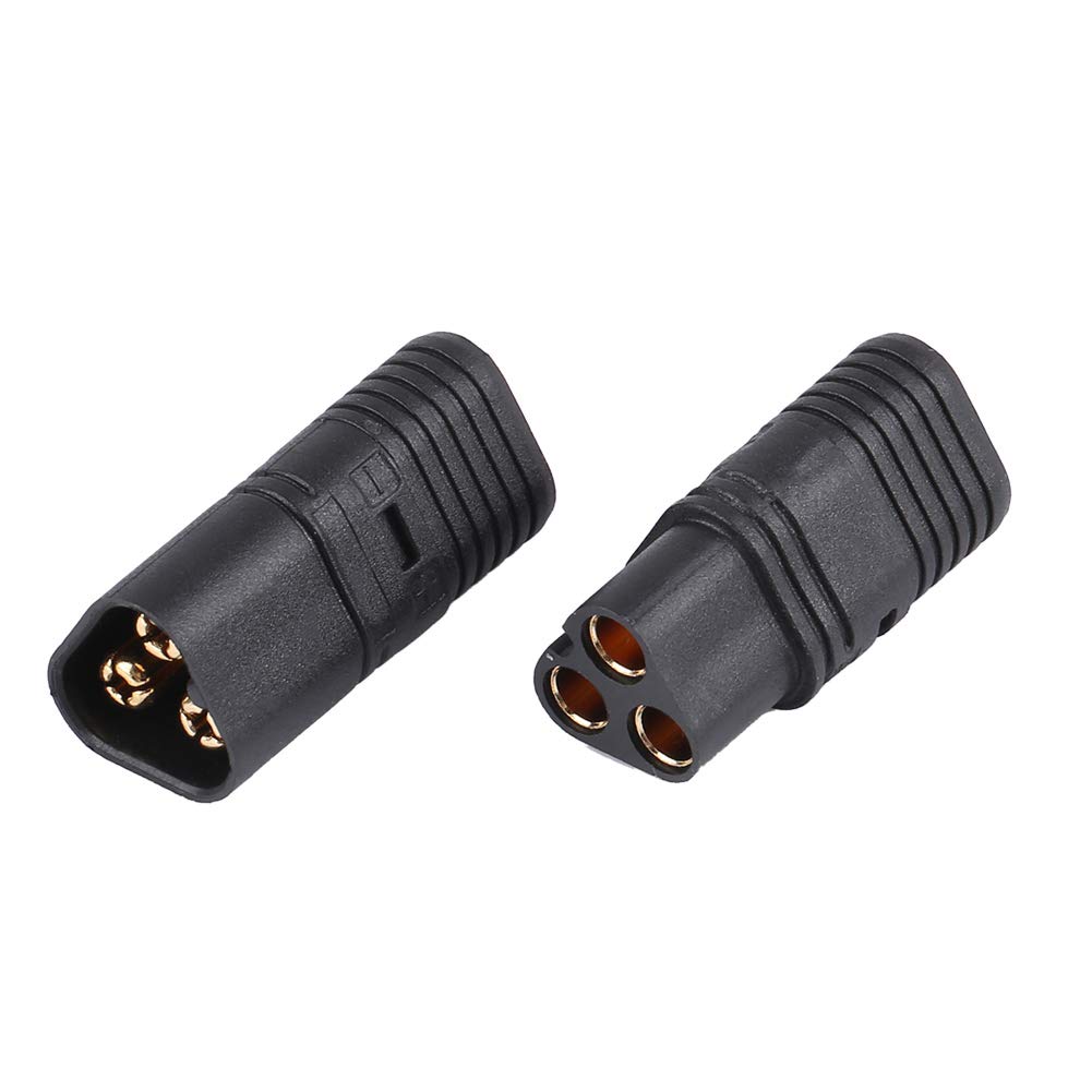 Dilwe MT60 RC Connector - 3-Pin Plug Black Male & Female ESC to Motor Accessory for RC Cars, Drones, and DIY Electronics Projects
