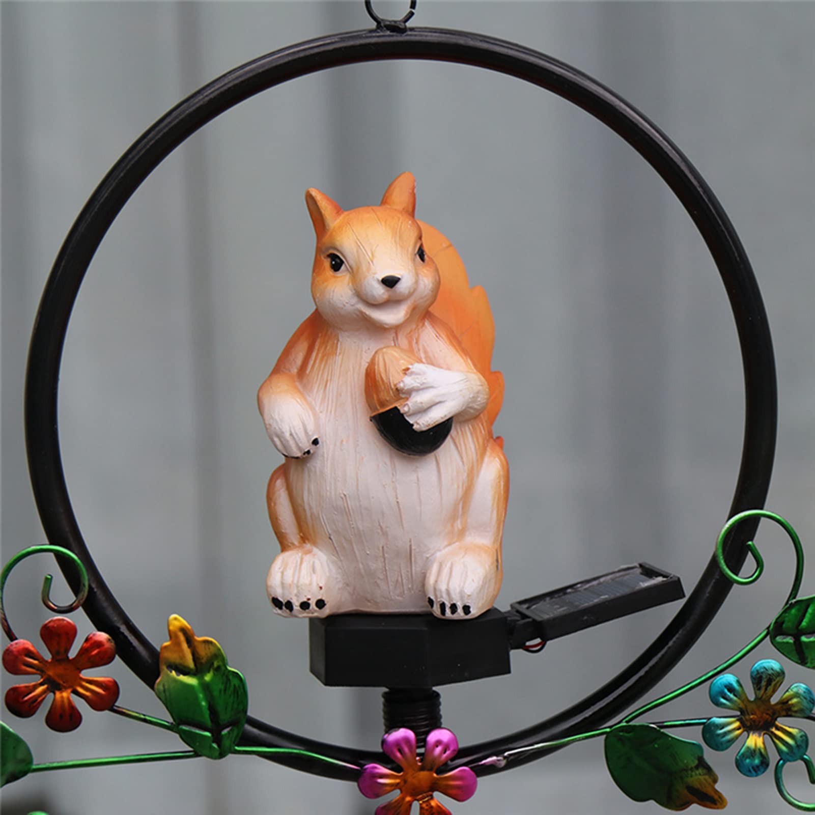 Solar Powered Squirrel Garden Light - Waterproof LED Outdoor Decoration with Iron Hanger for Yard, Patio, Christmas - Perfect for Pathway Lighting & Nighttime Landscape Decor