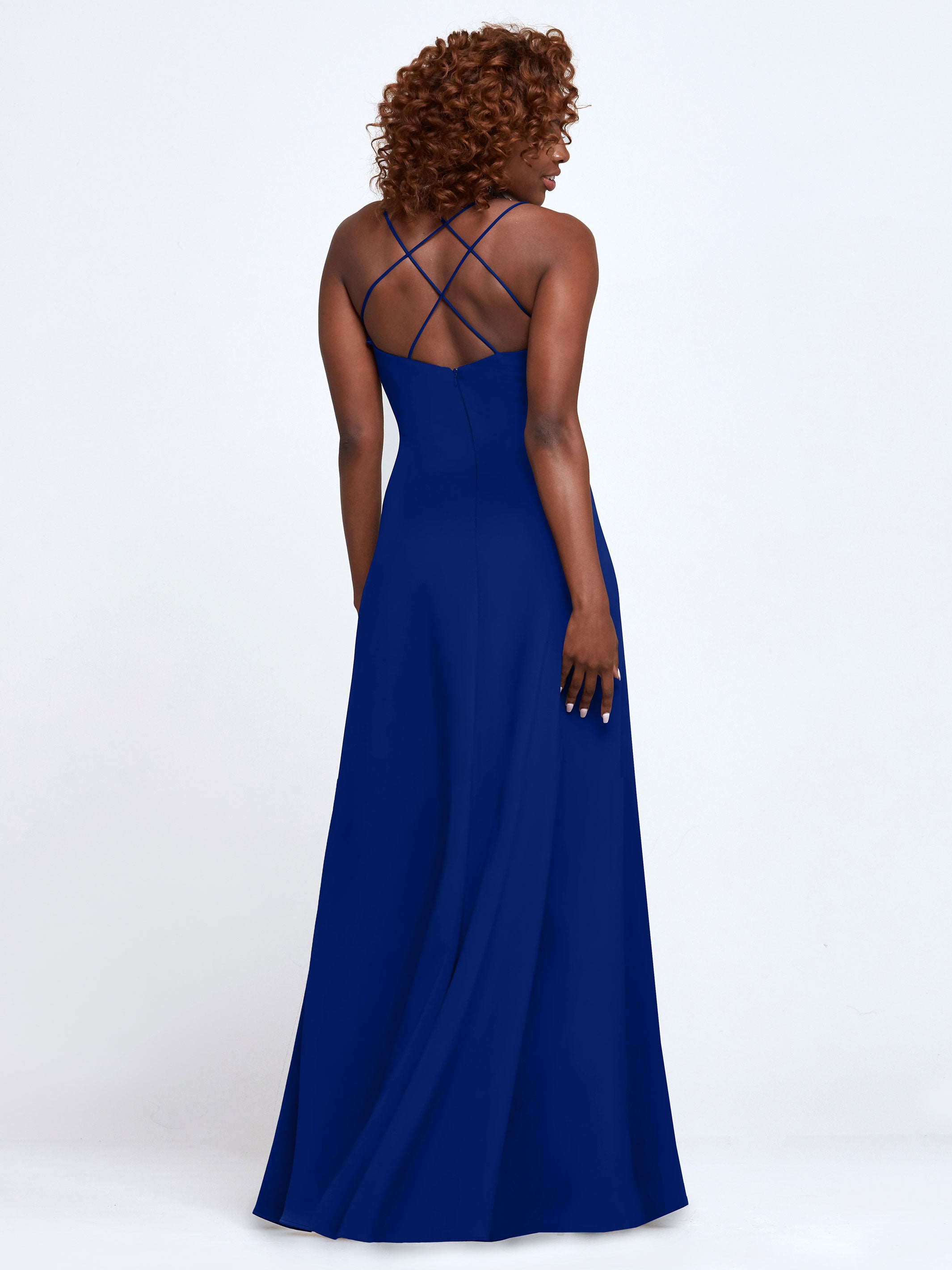 Elegant 83045 Double Knit A-Line Bridesmaid Dress with Adjustable Spaghetti Straps - Perfect for Weddings, Formal Events & Special Occasions