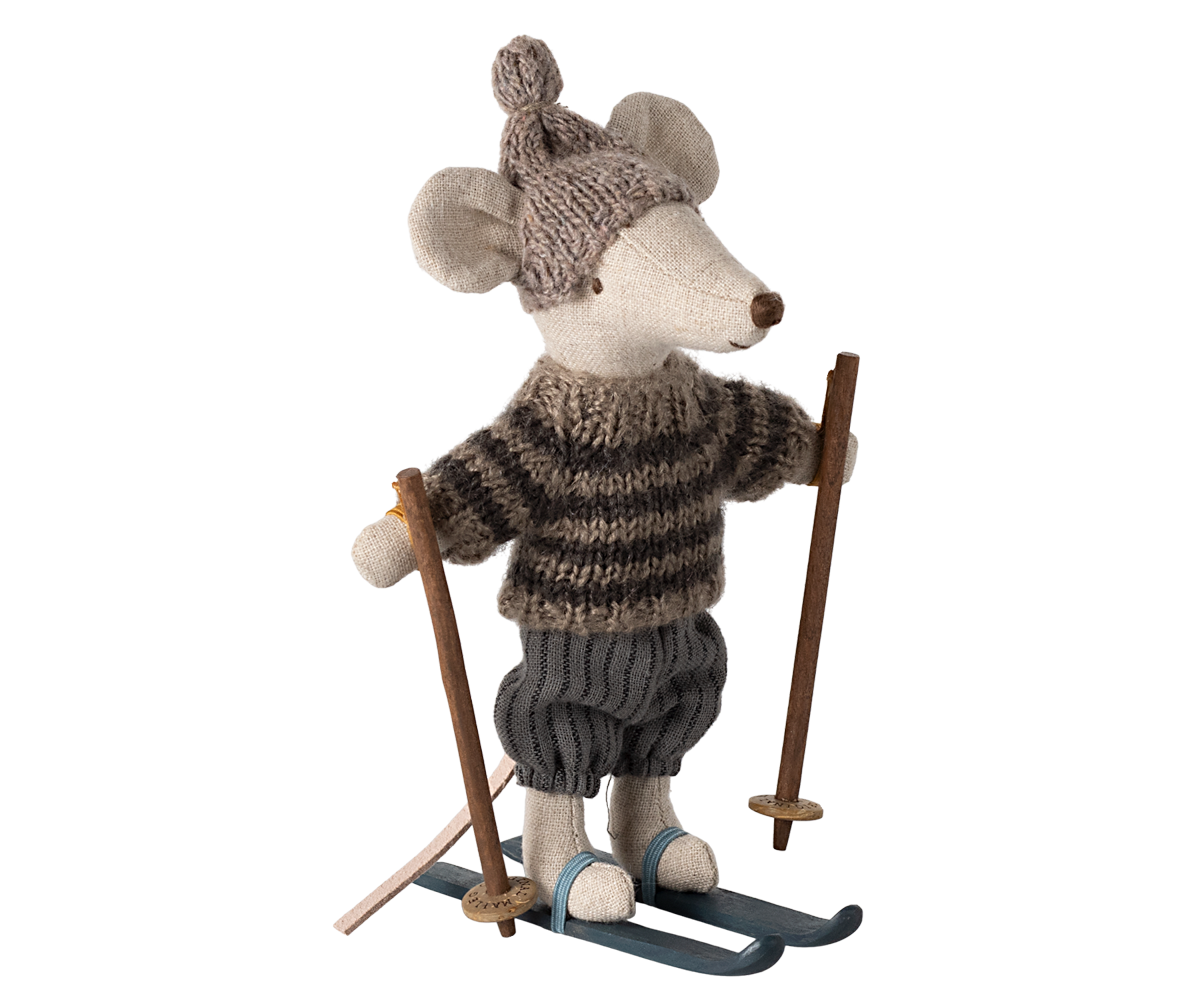 2024 Winter Mouse with Ski Set - Cute Plush Toy for Kids & Collectors - Perfect for Christmas Gifts, Home Decor, and Snow-Themed Parties
