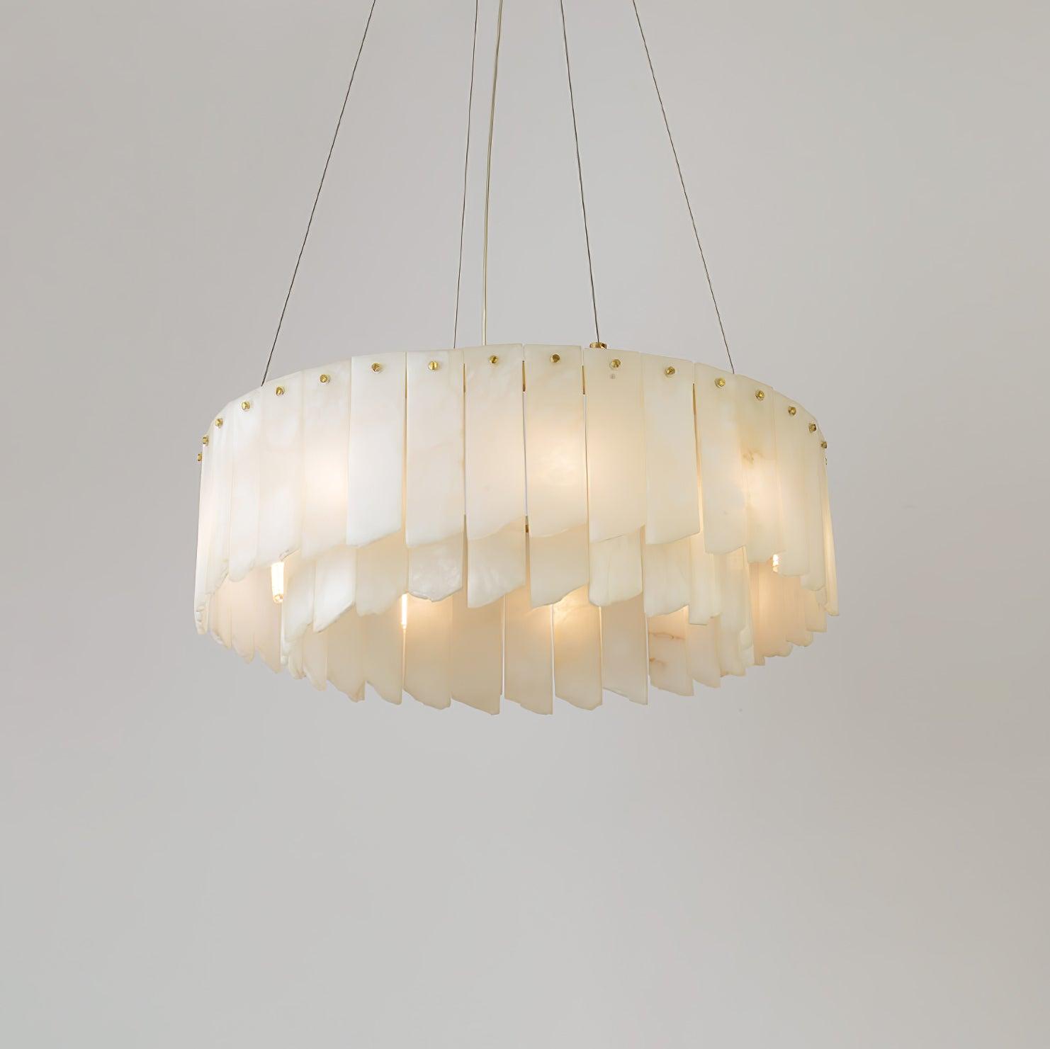 Elegant Alabaster Cascade Tiered Chandelier - Modern Crystal Ceiling Light Fixture for Dining Room, Living Room & Bedroom Decor