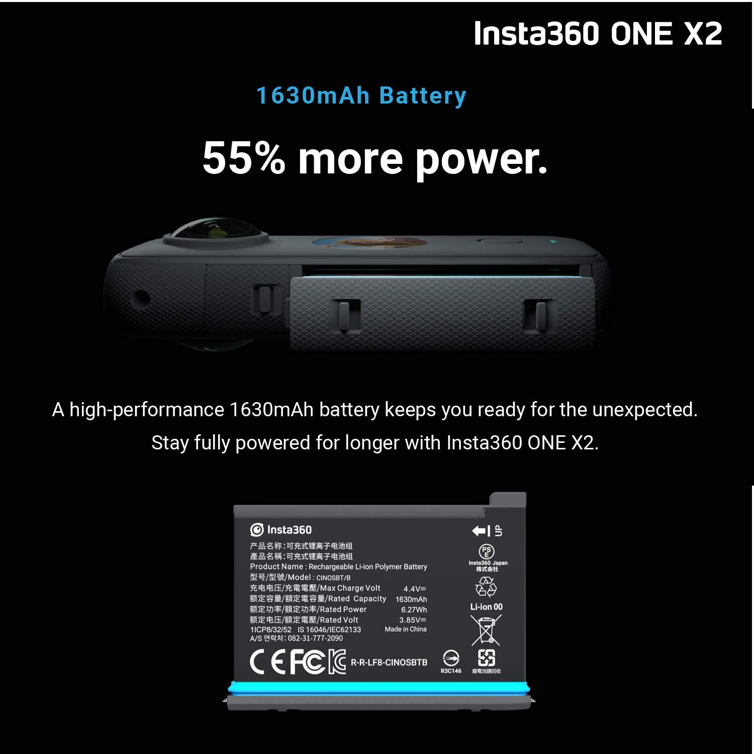 Insta360 ONE X2 360 Degree Camera with 5.7K Touchscreen - 18MP 360 Photos, Steady Cam Mode, InstaPano | Includes Selfie Stick & 256GB SD Card | Perfect for Vlogging, Travel Adventures & Action Sports