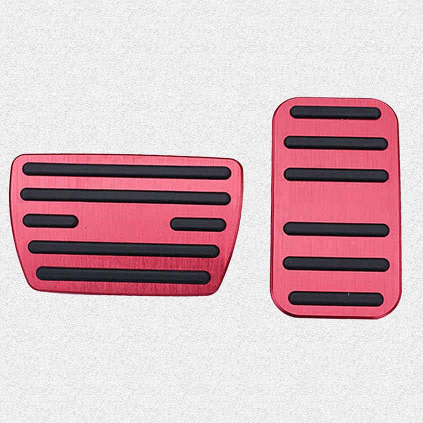 Anti-Slip Aluminum Alloy Gas & Brake Pedal Covers for Honda 10th Gen Accord (2018-2021) - No Drilling Required, 2-Piece Set (Red) - Enhance Driving Comfort & Safety