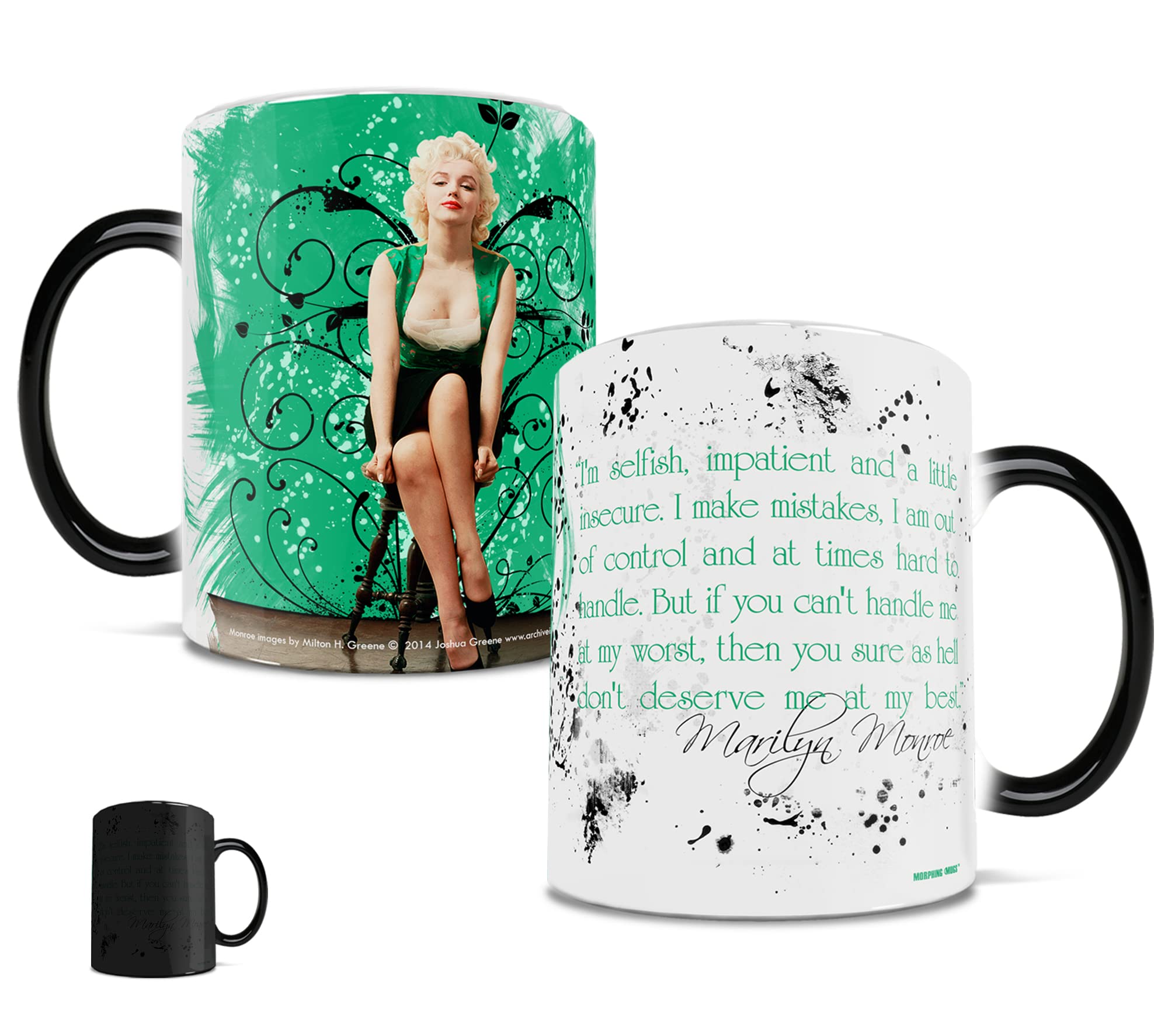 Black Marilyn Monroe Morphing Mug - Heat Activated Ceramic Coffee Cup for Gifts & Collectibles - Perfect for Office, Home, or Pop Culture Fans