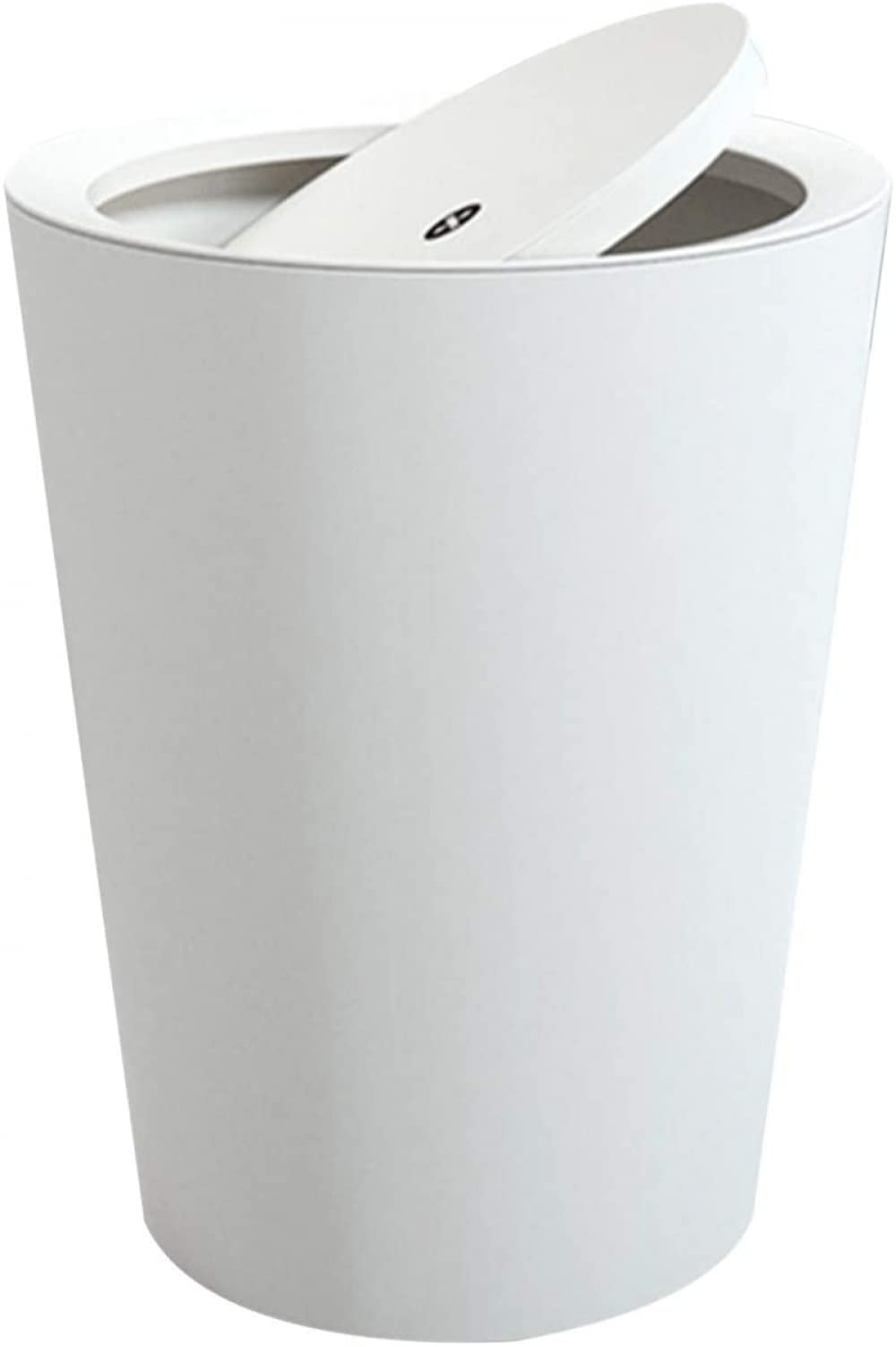 SHUIZONG 360 Degree Swing Top Trash Can - White Kitchen Bathroom Office Waste Bin with Flip Lid for Home & Living Room | Ideal for Countertop, Under Sink, Bedroom & Workspace