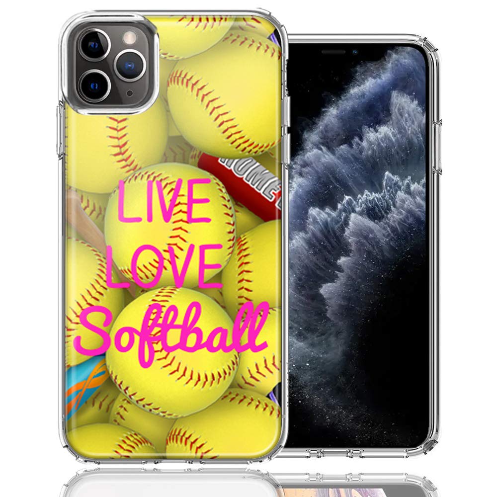 Mundaze LG Stylo 6 Phone Case - Softball Design Hybrid Protective Cover with Shockproof Hard Shell & Soft TPU | Perfect for Baseball Fans & Heavy Duty Protection