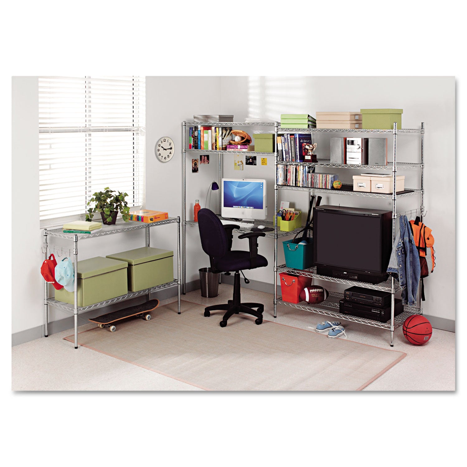 Alera® NSF Certified 4-Tier Industrial Wire Shelving Unit - 48