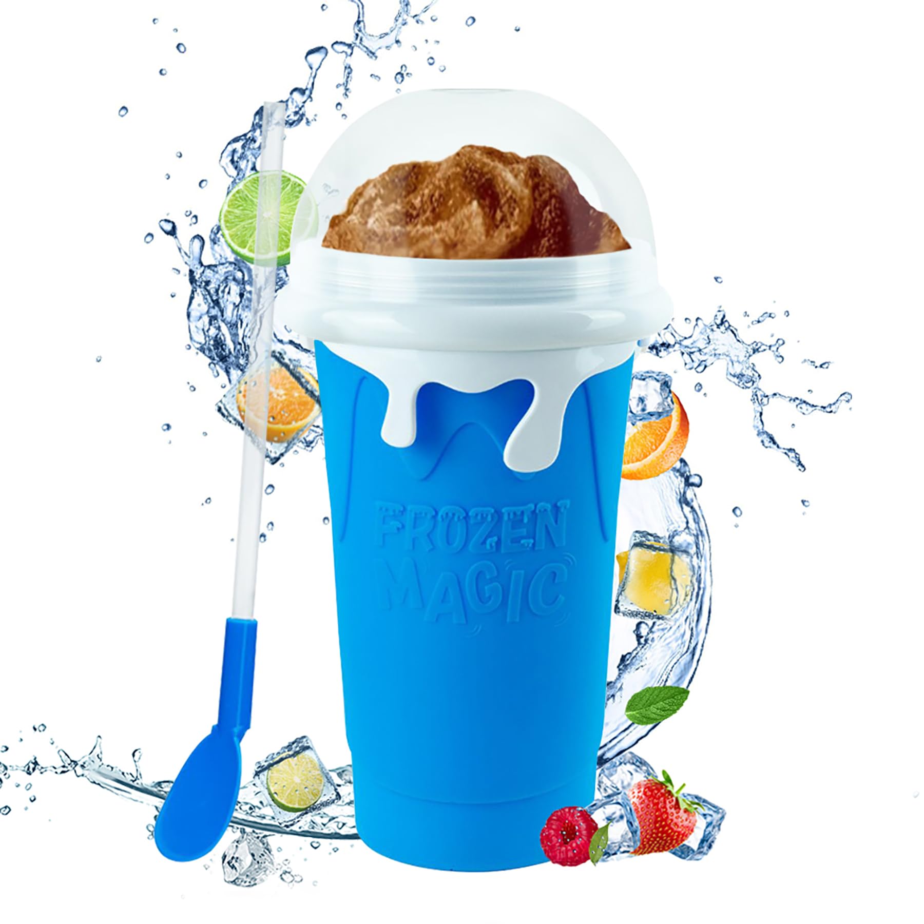 16.9oz Slushie Maker Cup - Large Capacity Magic Quick Frozen Smoothie Cup, Double Layer Squeeze Cup for Homemade Slushies, Milk Shakes & Ice Cream - Perfect for Kids, Family & Summer Parties (Ideal for Poolside, BBQs & Outdoor Gatherings)
