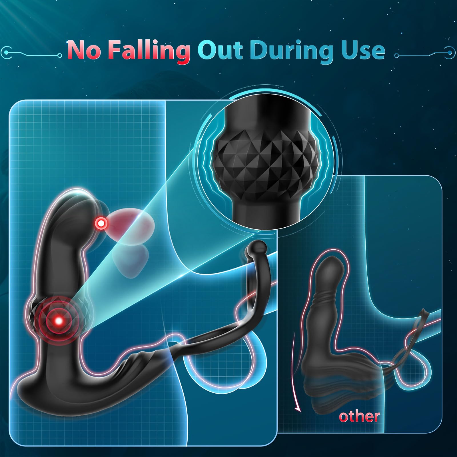 BEISAR Prostate Massager for Men - Remote Control Anal Vibrator with 7 Vibration Modes & Cock Ring - Adult Sex Toy for Couples & Solo Play - Perfect for Prostate Stimulation, Pleasure & Relaxation at Home