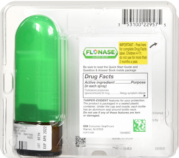 Flonase Allergy Relief Nasal Spray 24-Hour Non-Drowsy Formula for Seasonal & Indoor Allergies - Sneezing, Runny Nose, Itchy Eyes Relief - Perfect for Home, Office & Travel Use