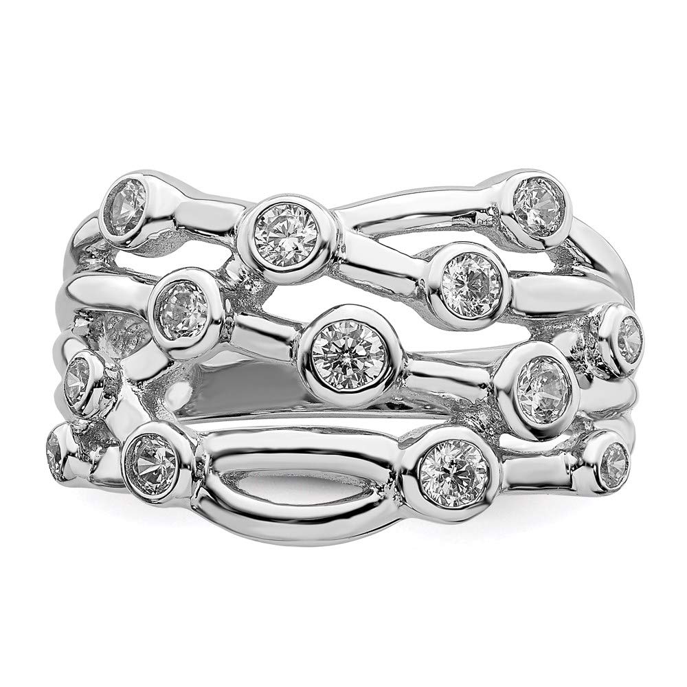 925 Sterling Silver Cubic Zirconia Criss Cross Ring for Women - Elegant Fine Jewelry Gift for Her, Perfect for Anniversaries, Birthdays & Special Occasions