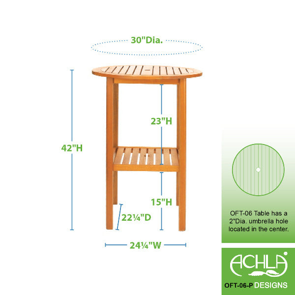 Achla Designs Bar Table Oft 06 P - Modern Counter Height Table for Kitchen, Dining Room & Outdoor Patio - Perfect for Entertaining & Small Spaces