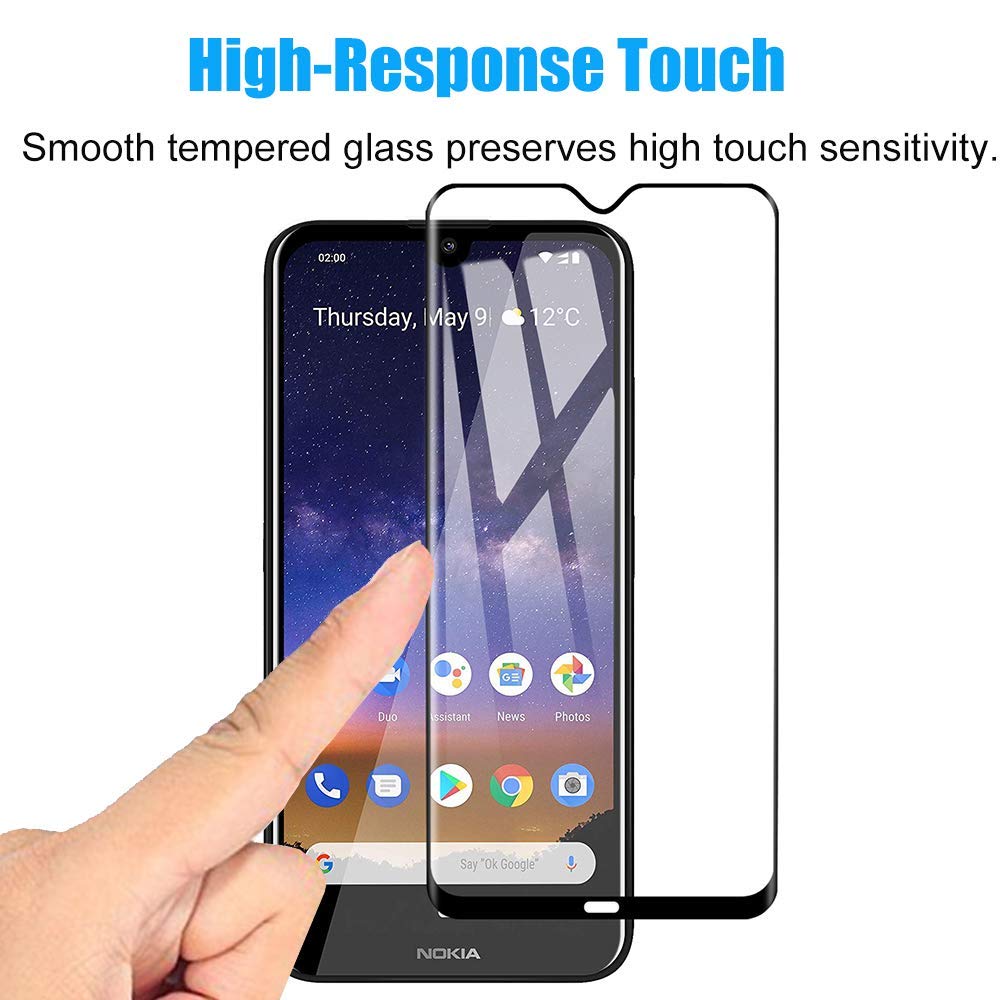 2 Pack Nokia 2.2 Tempered Glass Screen Protector - 9H Hardness HD Clear Anti-Scratch Guard with Easy Installation Kit & Microfiber Cloth - Perfect for Daily Protection and Gaming Use