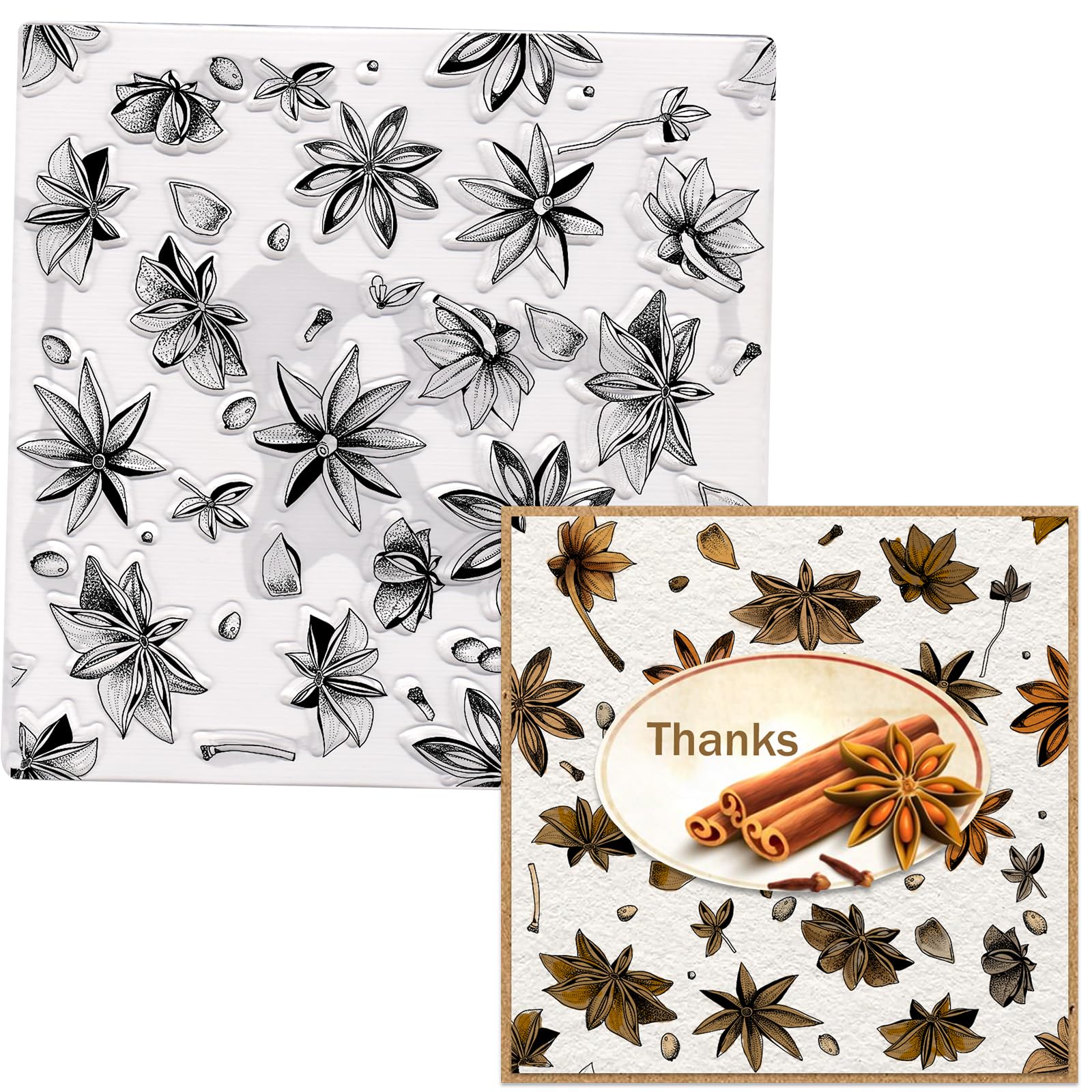 ABTOLS Flower Clear Stamps for Card Making - Reusable Silicone Rubber Stamps with Floral Background & Star Patterns for DIY Scrapbooking, Paper Crafts, Album Decoration - Perfect for Handmade Greeting Cards, Wedding Invitations, Journaling & Home Decor Projects