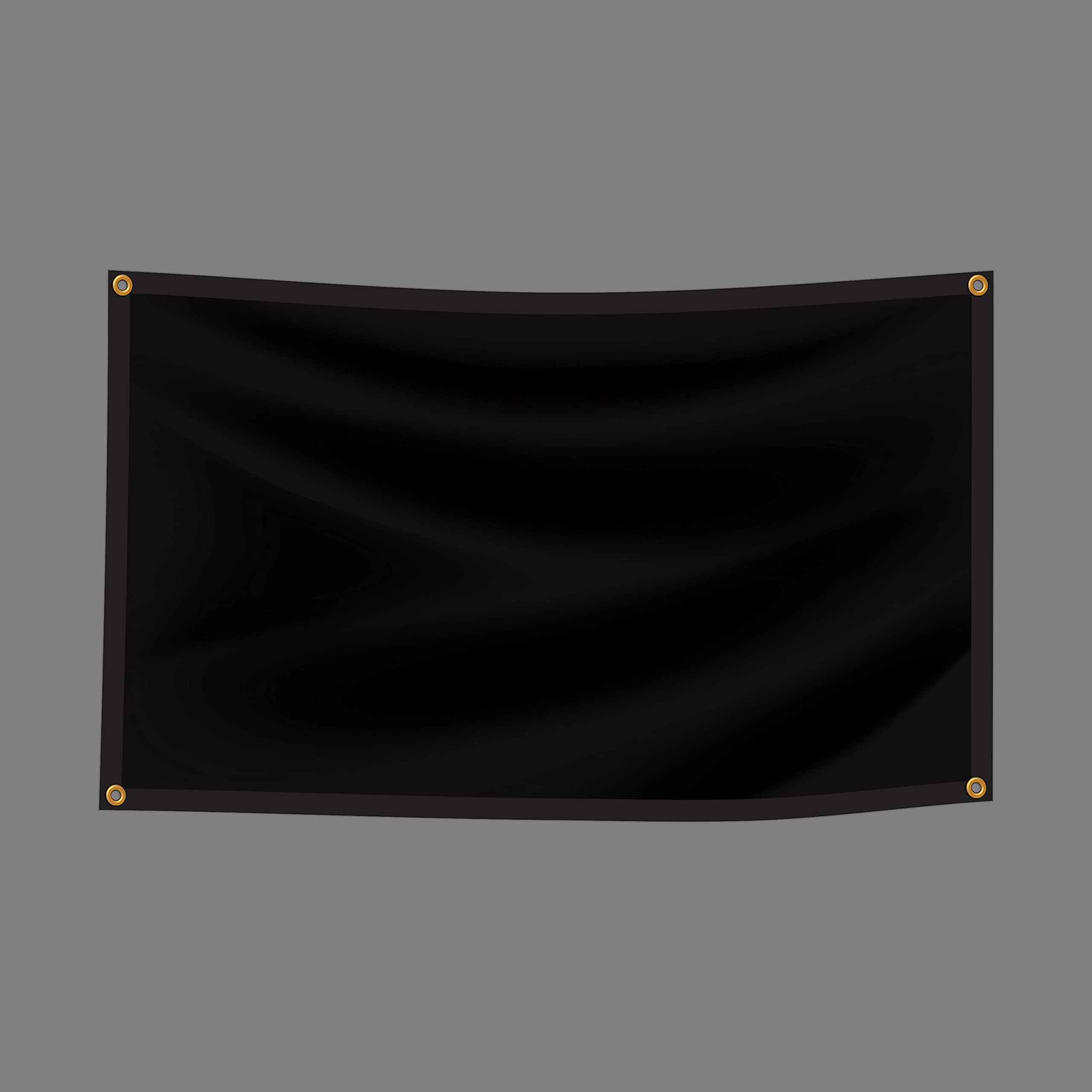 11oz Waterproof PVC Flex Blank Vinyl Banner - Lightweight, Foldable for DIY Projects - Schools, Home Office, Store Advertising - Indoor & Outdoor Use with Hemmed Edges & Grommets (6'x2', Black) - Perfect for Events, Trade Shows & Business Signage