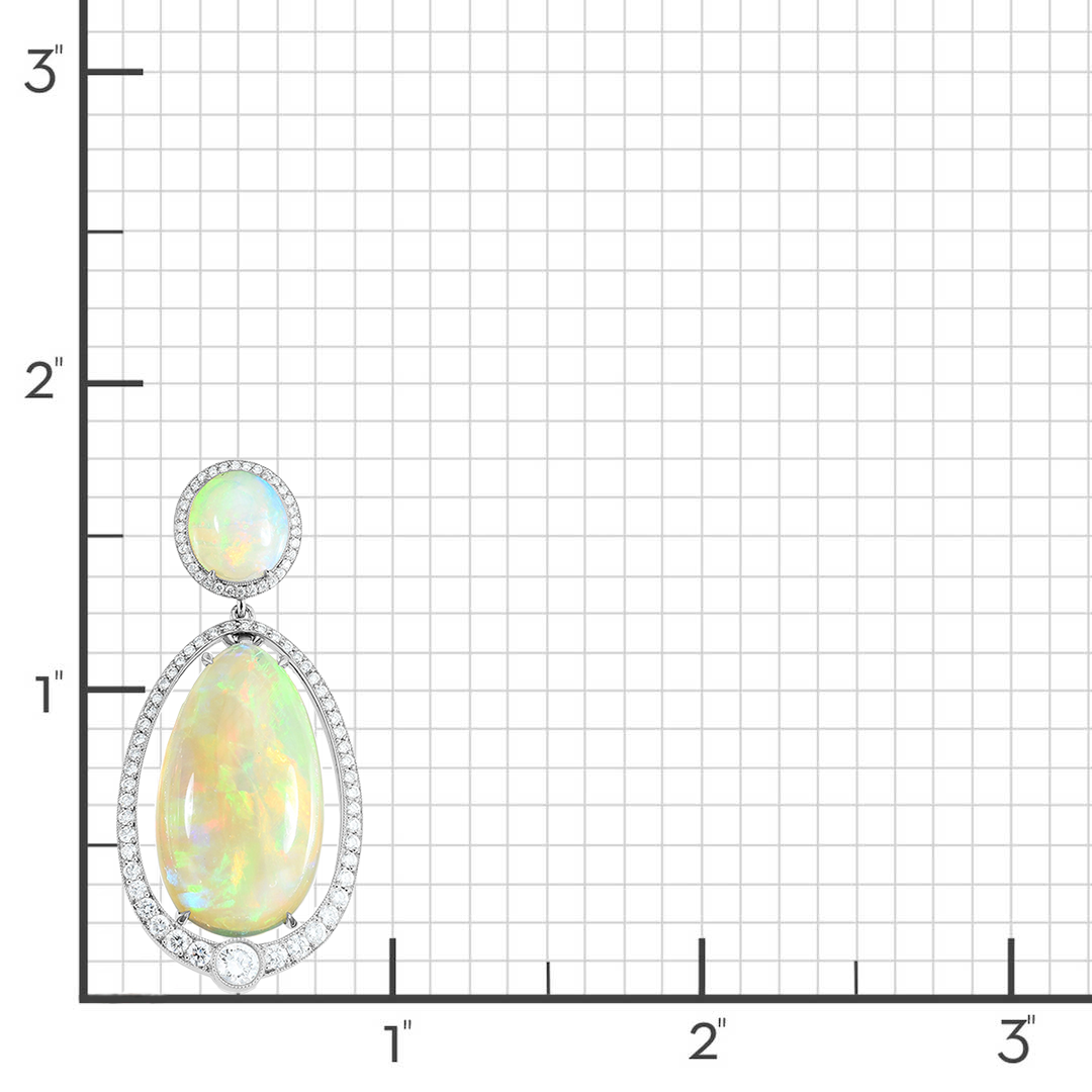 Exquisite Opal and Diamond Drop Earrings for Women – Elegant Dangle Jewelry for Weddings, Parties & Special Occasions