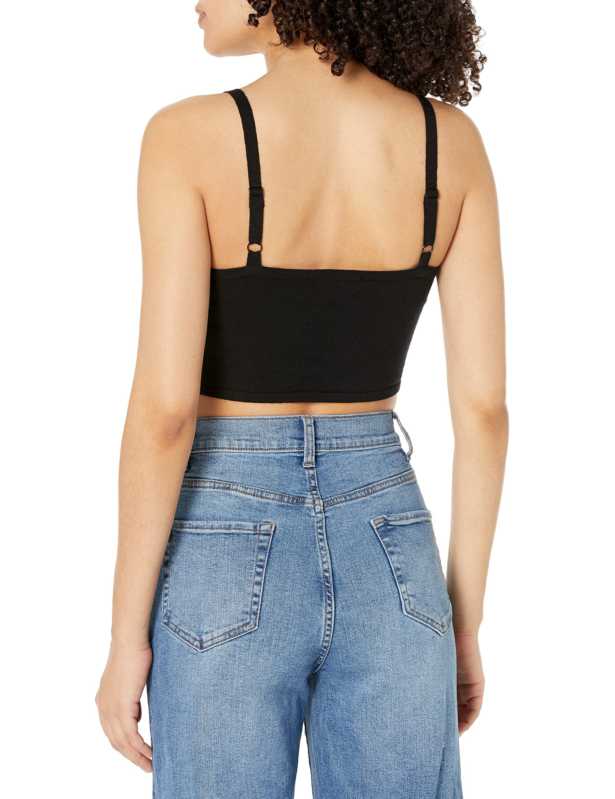 The Drop Women's Raquel Cinched Cropped Sweater Cami Top - Soft Stretchy Knit Pullover for Casual Outfits & Layering | Perfect for Date Night, Office Wear & Weekend Brunch
