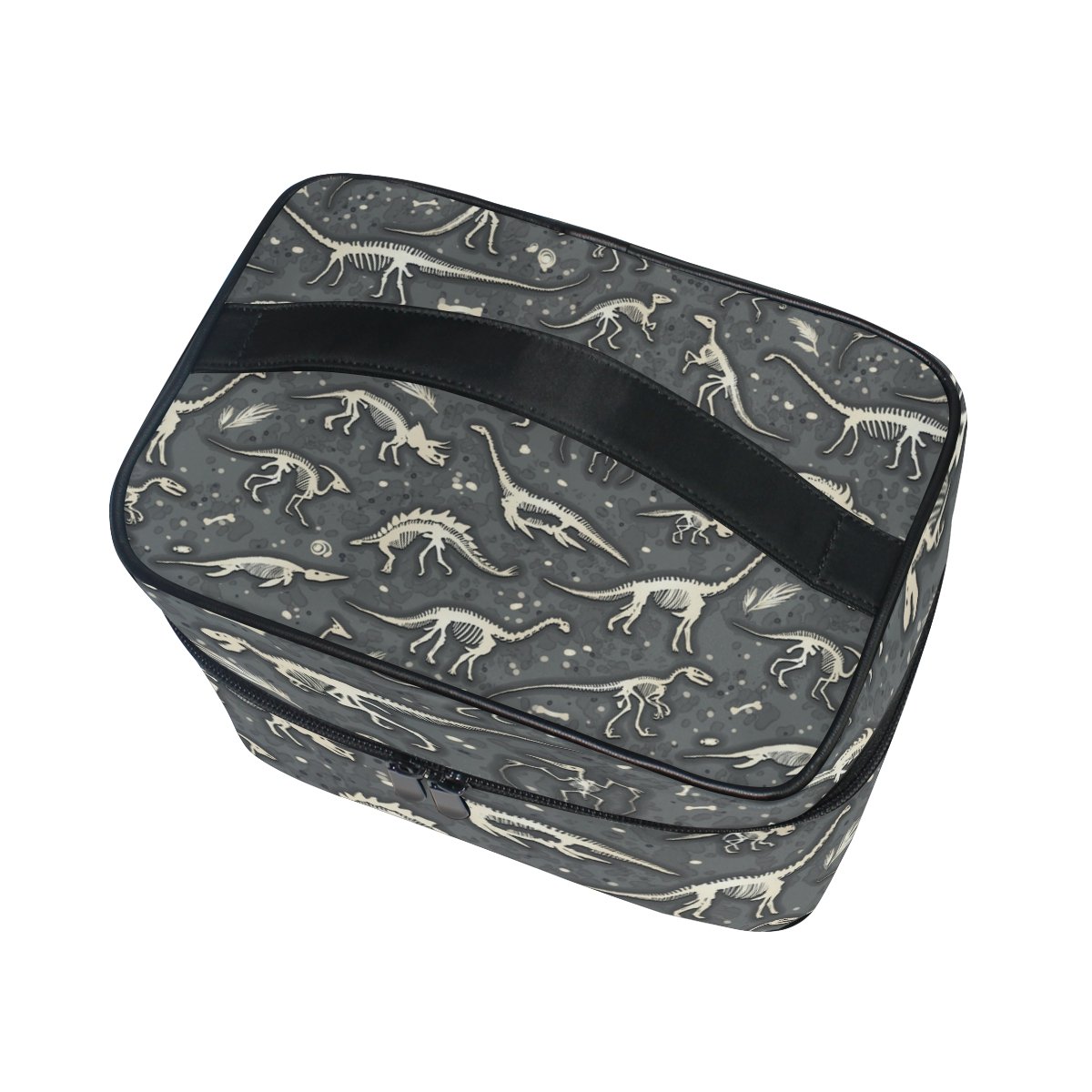 Dinosaur Skeleton Cosmetic Bag for Travel - Waterproof Makeup Train Case Storage Organizer for Women | Perfect for Travel, Gym, and Daily Makeup Organization