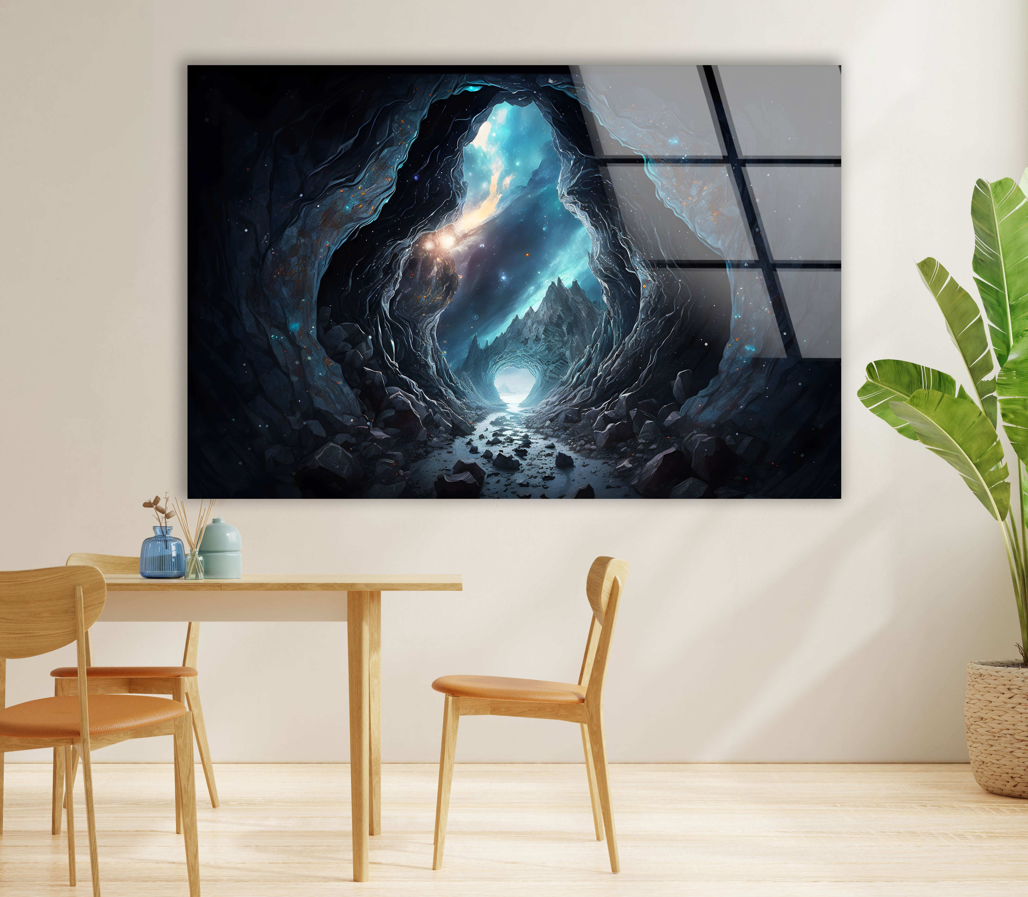 Aurora Prism Wall Art - Cosmic Glass Print Decor for Living Room & Bedroom | Stunning Rainbow Light Reflection for Home & Office Decoration