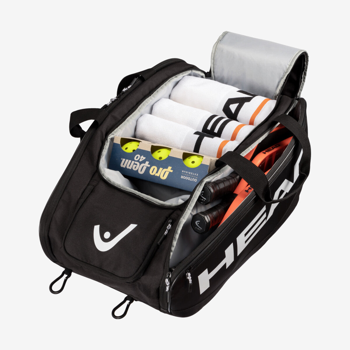 Head Pro Medium Pickleball Bag Black & White | Durable Tennis & Sports Gear for Tournaments & Training