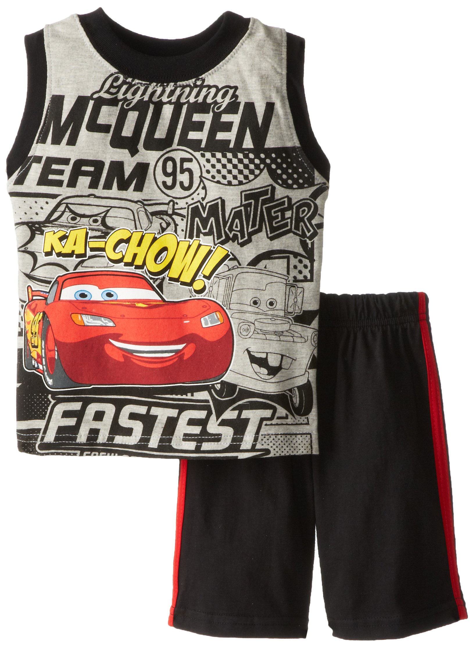 Disney Cars 2-Piece Boys' Shorts Set - Soft Cotton Playwear for Summer & Casual Outings