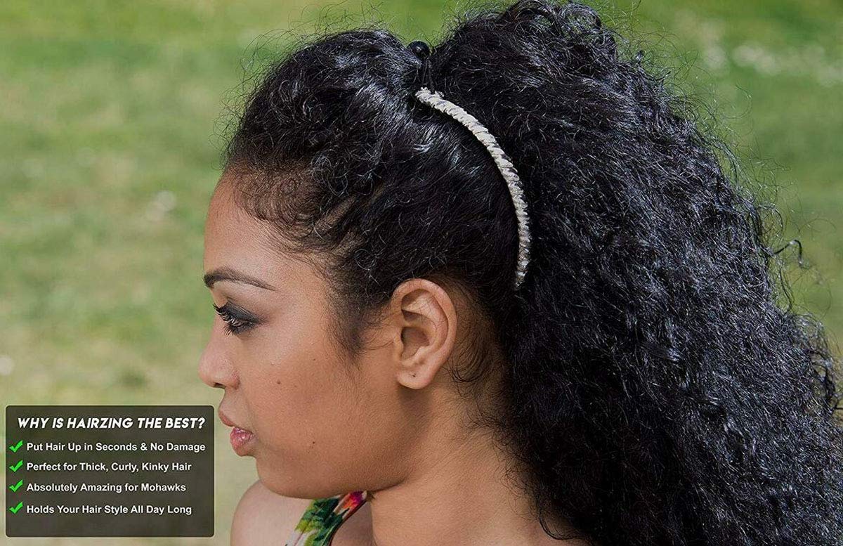 Elastic Double Combs Large Banana Clip for Thick Hair - Women's Hair Accessory for Updos & Buns - Non-Slip Hair Clip for Long Hair (Large, Black) | Perfect for Work, Parties & Everyday Styling