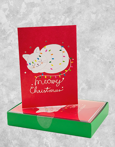 15-Pack Christmas Cat Greeting Cards - Boxed Holiday Cards for Cat Lovers - Perfect for Gifts, Decor & Holiday Wishes
