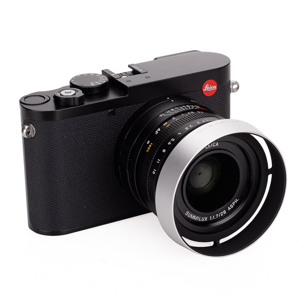 Leica Q Lens Hood - Round Aluminum Silver Lens Shade for Leica Q Camera - Perfect for Outdoor Photography & Travel Shooting