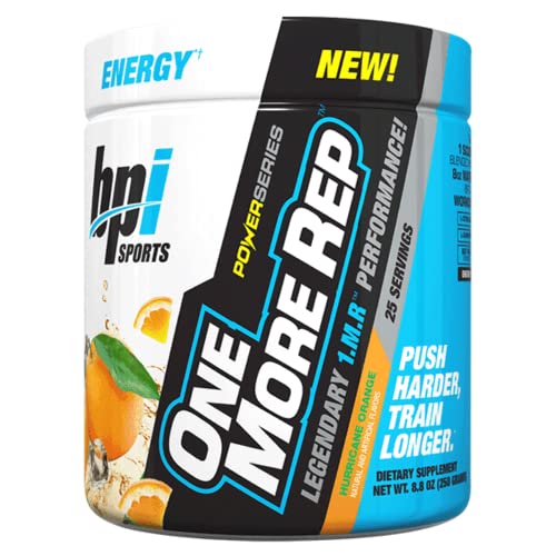BPI Sports One More Rep Pre-Workout Powder - Raspberry Tea Flavor, 25 Servings | Boost Energy, Focus & Endurance for Gym & Fitness Training