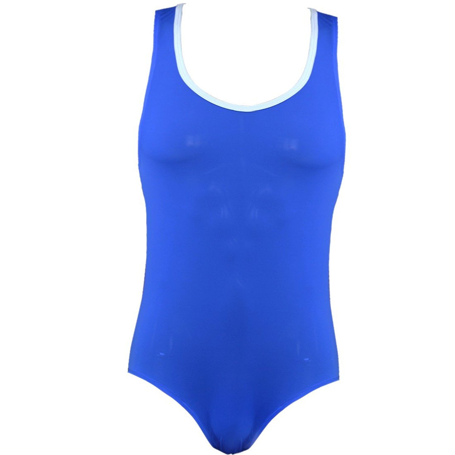 Igeon Men's Soft Smooth Workout Swimsuit - Quick Dry Gym Bodysuit Jumpsuit for Swimming, Fitness & Beach Activities