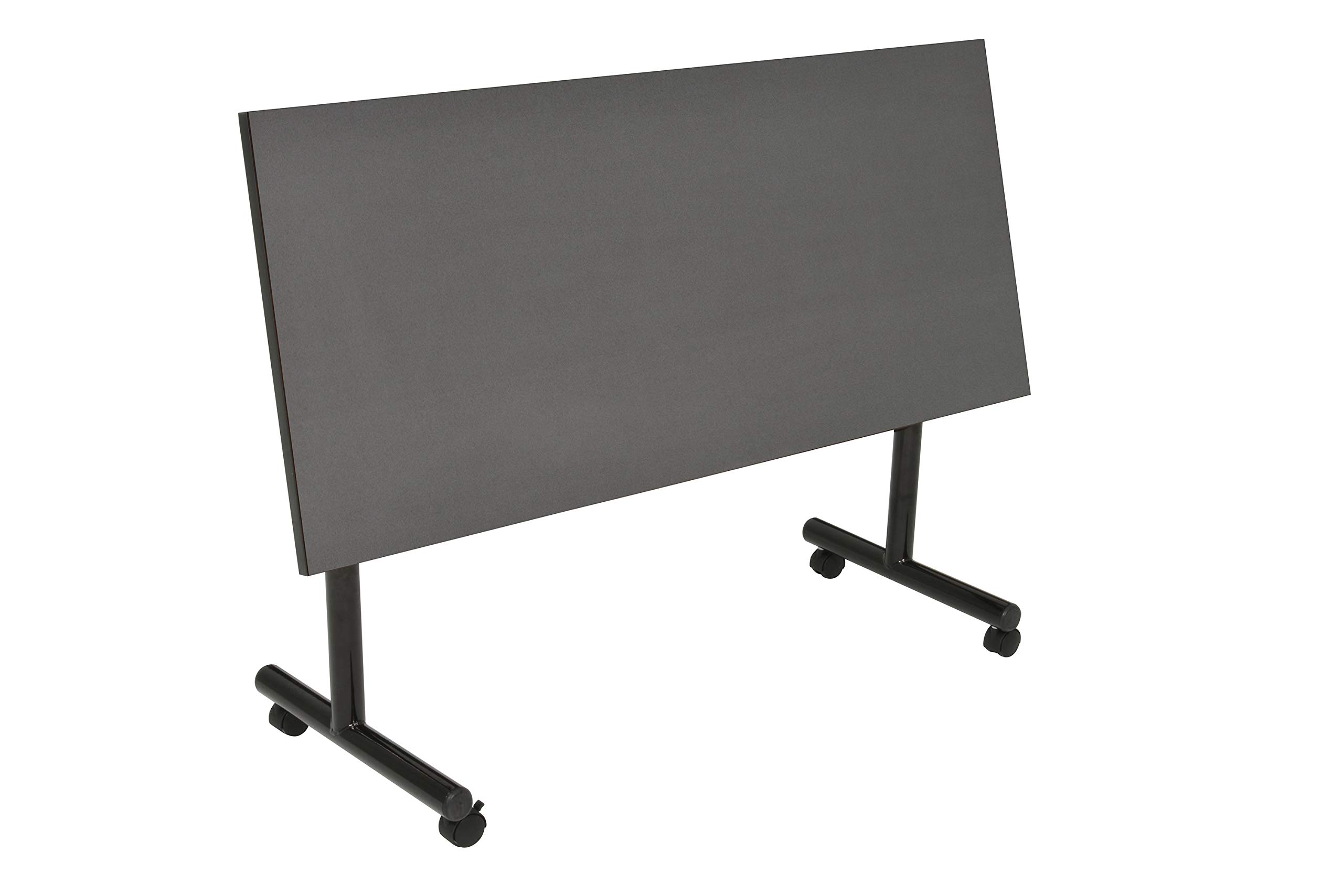 Kobe 48 Inch Flip Top Mobile Training Table with 2 Stackable Chairs - Grey & Blue - Perfect for Home Gym, Office Training, and Classroom Activities