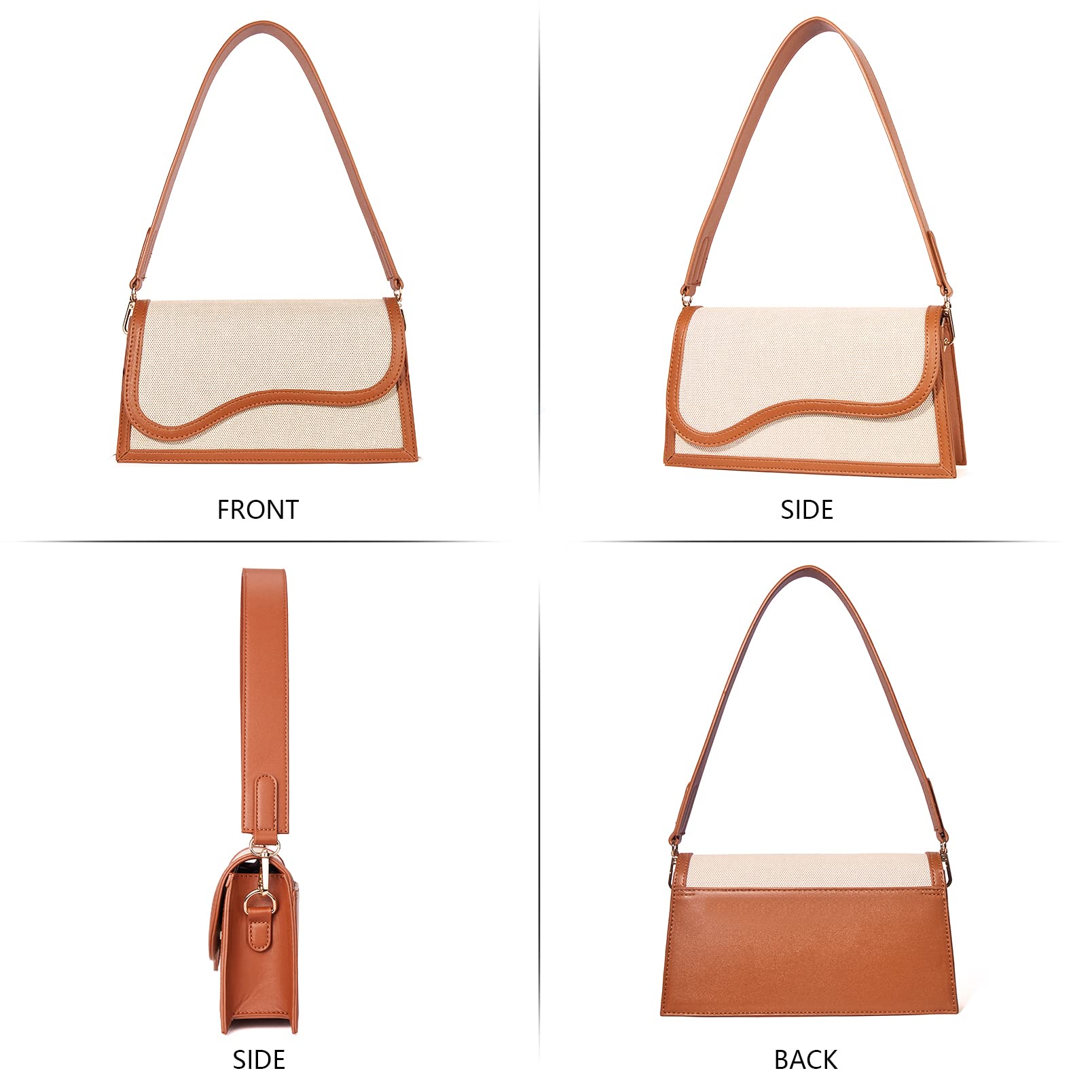 Telena Vegan Leather Shoulder Bag for Women - Crossbody Purse with 2 Removable Straps | Stylish Handbag for Work, Travel & Everyday Use