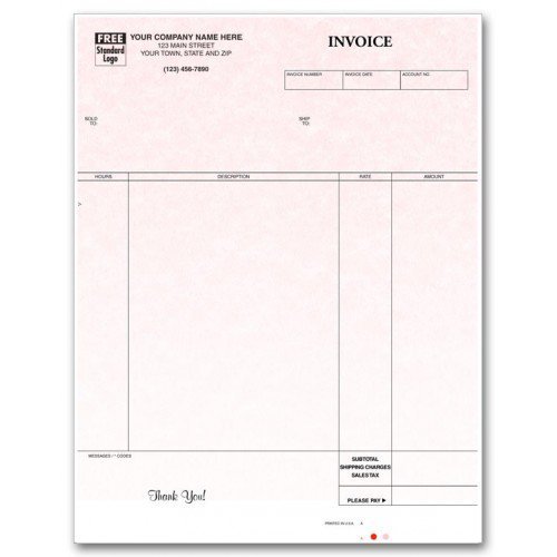 Professional Laser Service Invoice on Premium Parchment Paper - Perfect for Small Businesses, Contractors & Freelancers