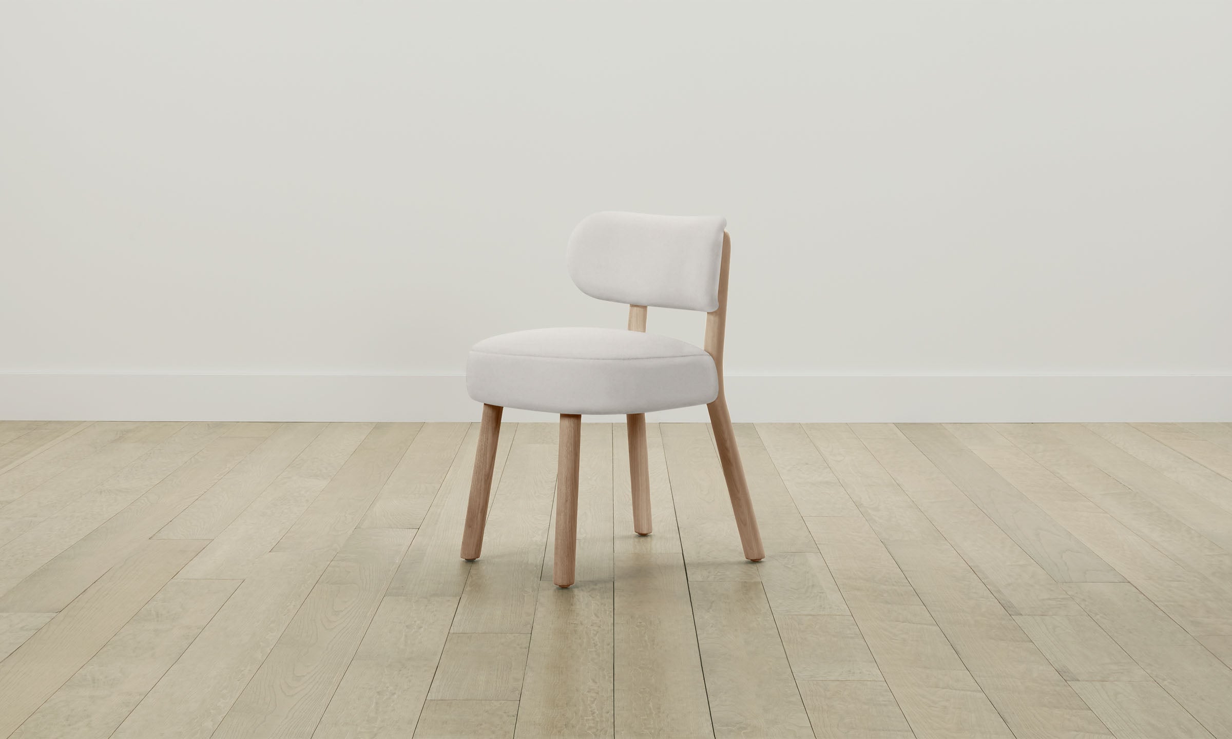 The Jane Dining Chair - Italian Brushed Wool Vanilla Upholstered Seat - Perfect for Modern Dining Rooms & Kitchen Breakfast Nooks