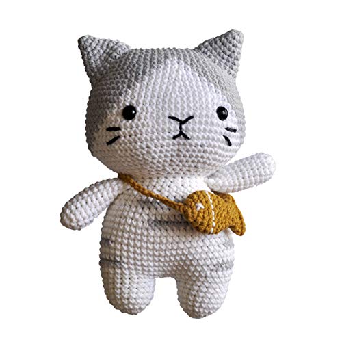 Handmade Crochet Cat Plush Toy - Soft & Cuddly Stuffed Animal for Kids & Adults - Perfect for Gifts, Nursery Decor, and Stress Relief