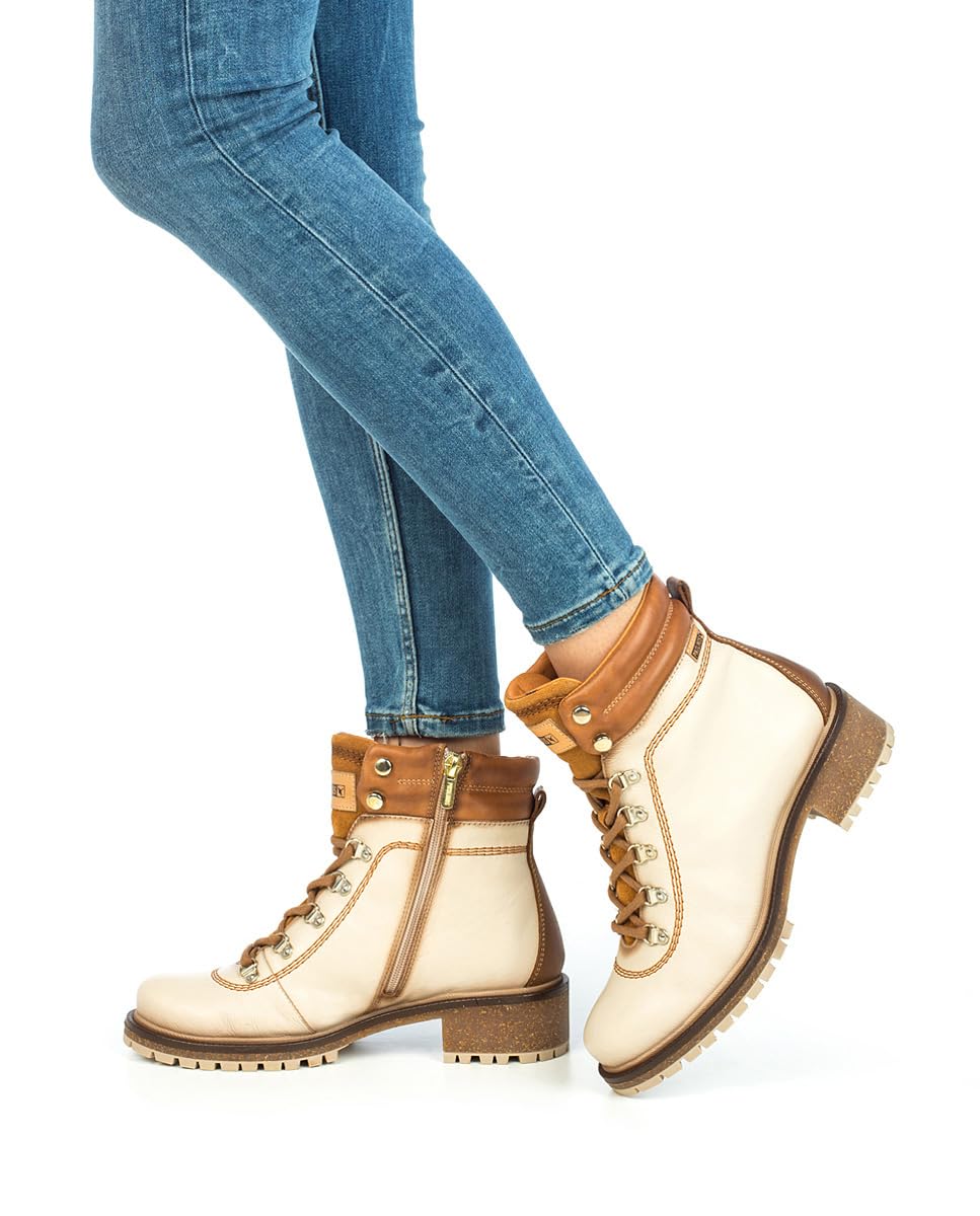 PIKOLINOS Women's Leather Flat Ankle Boots - Comfortable Casual Shoes for Walking, Office & Everyday Wear