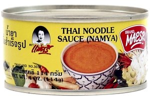 Maesri Thai Noodle Sauce (Namya) - Authentic Thai Curry Paste - 4 oz x 12 Pack - Perfect for Pad Thai, Stir Fry & Asian Cooking