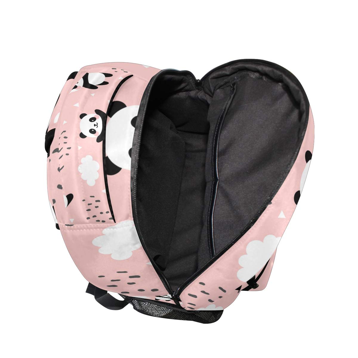 Qilmy Panda Backpack for Girls - Cute School Bookbag with Laptop Compartment, Lightweight Travel Daypack for Students (Pink) - Perfect for School, College, Travel & Daily Use