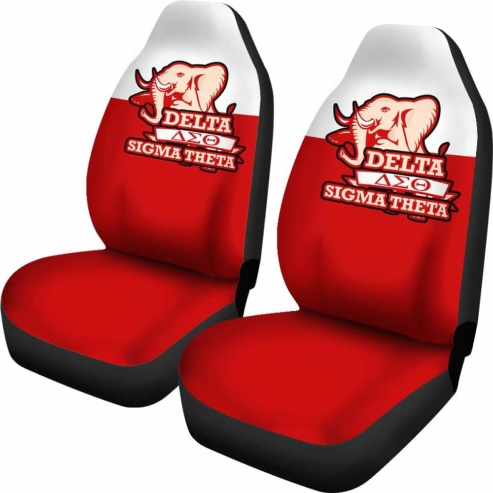 African Delta Sigma Theta Car Seat Covers with Elephant Logo - Premium Custom Fit Seat Protectors for Cars, SUVs & Trucks | Perfect for Sorority Members, College Students & Greek Organization Supporters