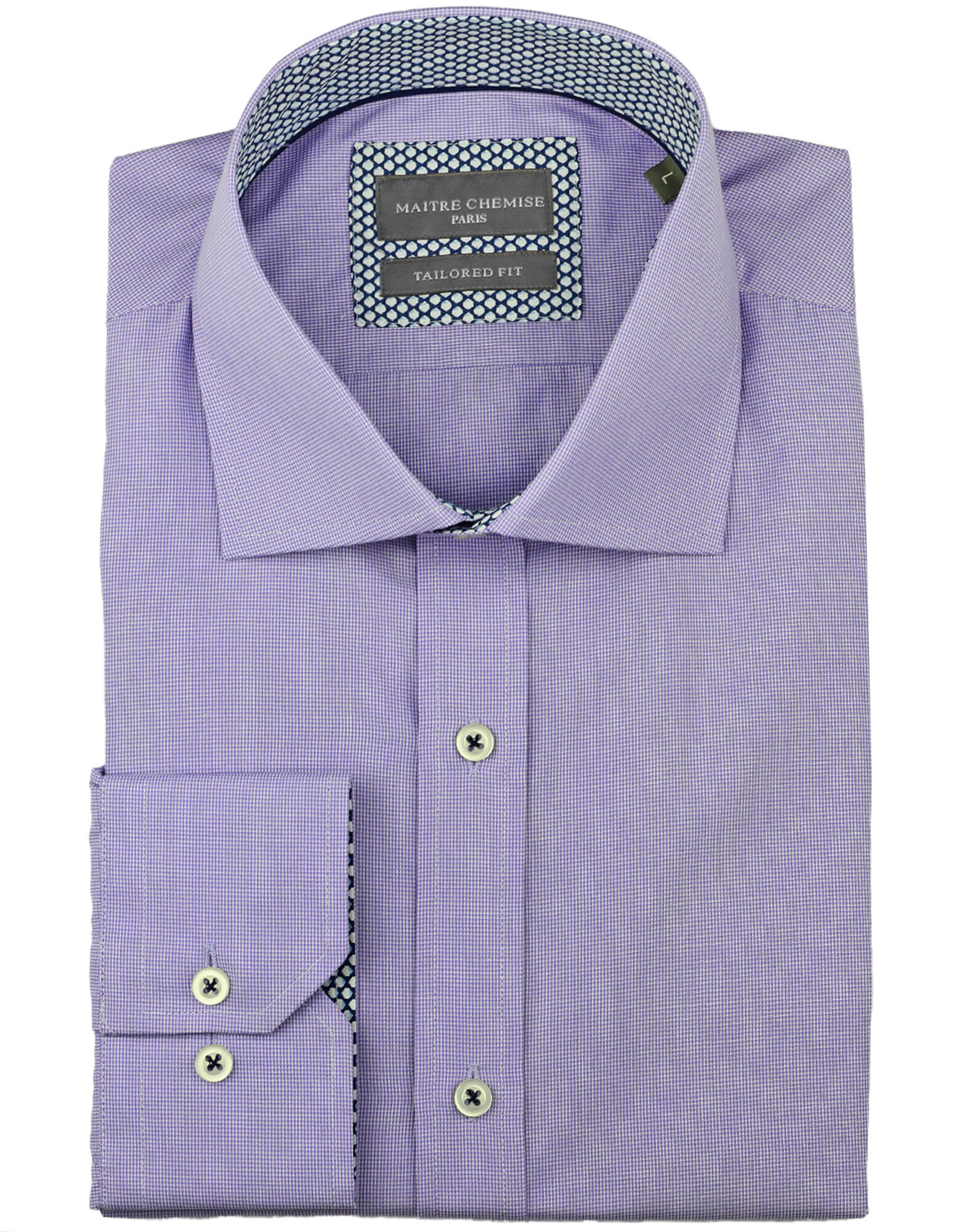 Maitre Chemise Rouen Textured Casual Shirt for Men - Stylish Purple Button Down Shirt | Perfect for Office, Business Meetings & Smart Casual Outfits