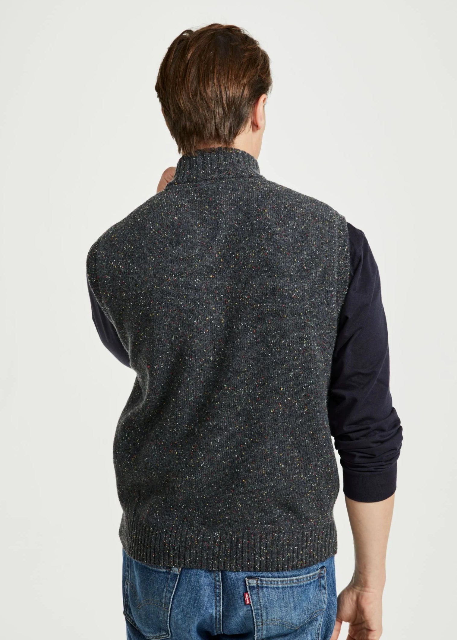 Men's Aran Knit Gilet Vest - Grey | Warm Fleece-Lined Winter Waistcoat for Outdoor Activities & Casual Wear